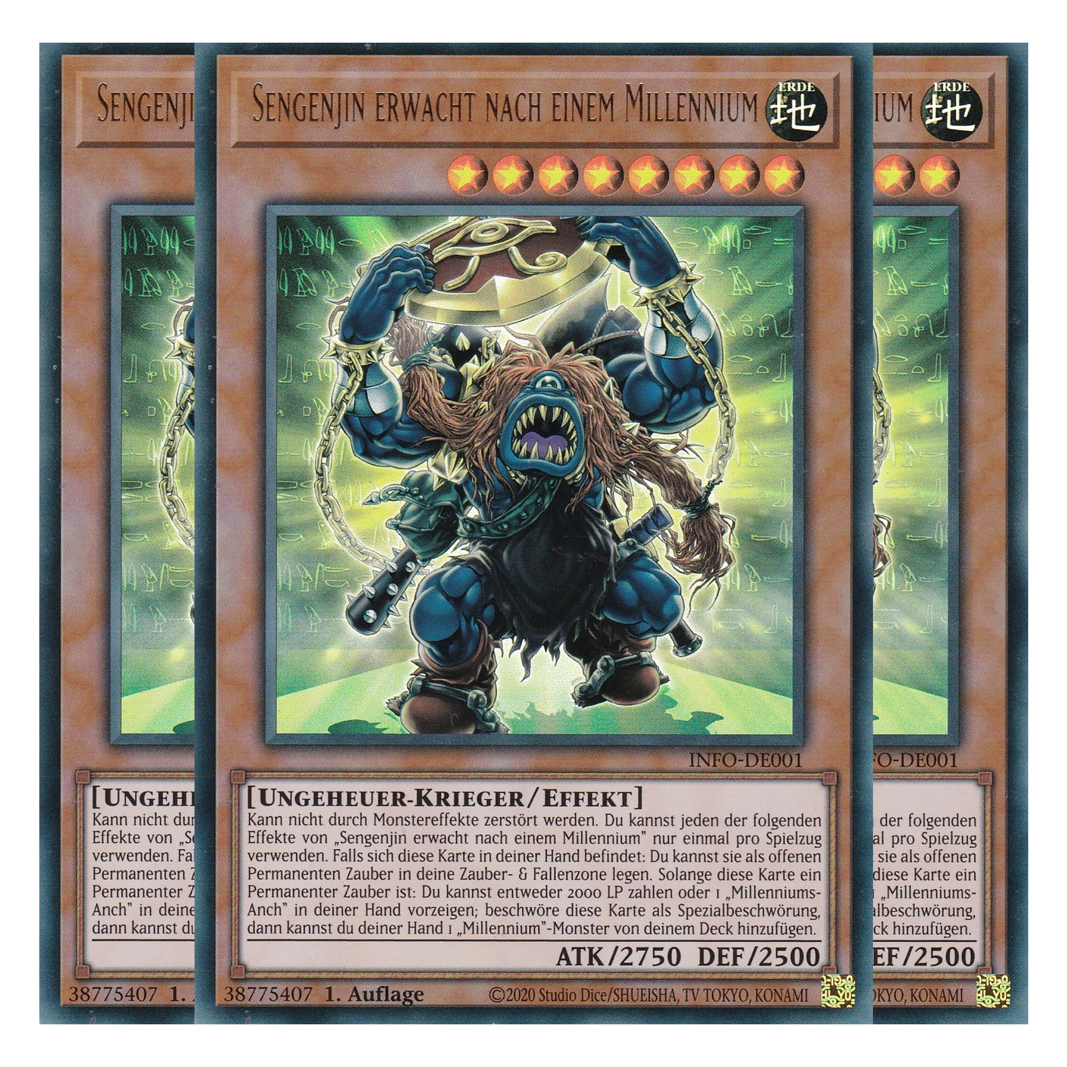 Sengenjin Erwacht nach einem Millennium - INFO-DE001 - Ultra Rare - Deutsch - 1. Auflage - The Infinite Forbidden - Playset (3 Kopien) - Yu-Gi-Oh!