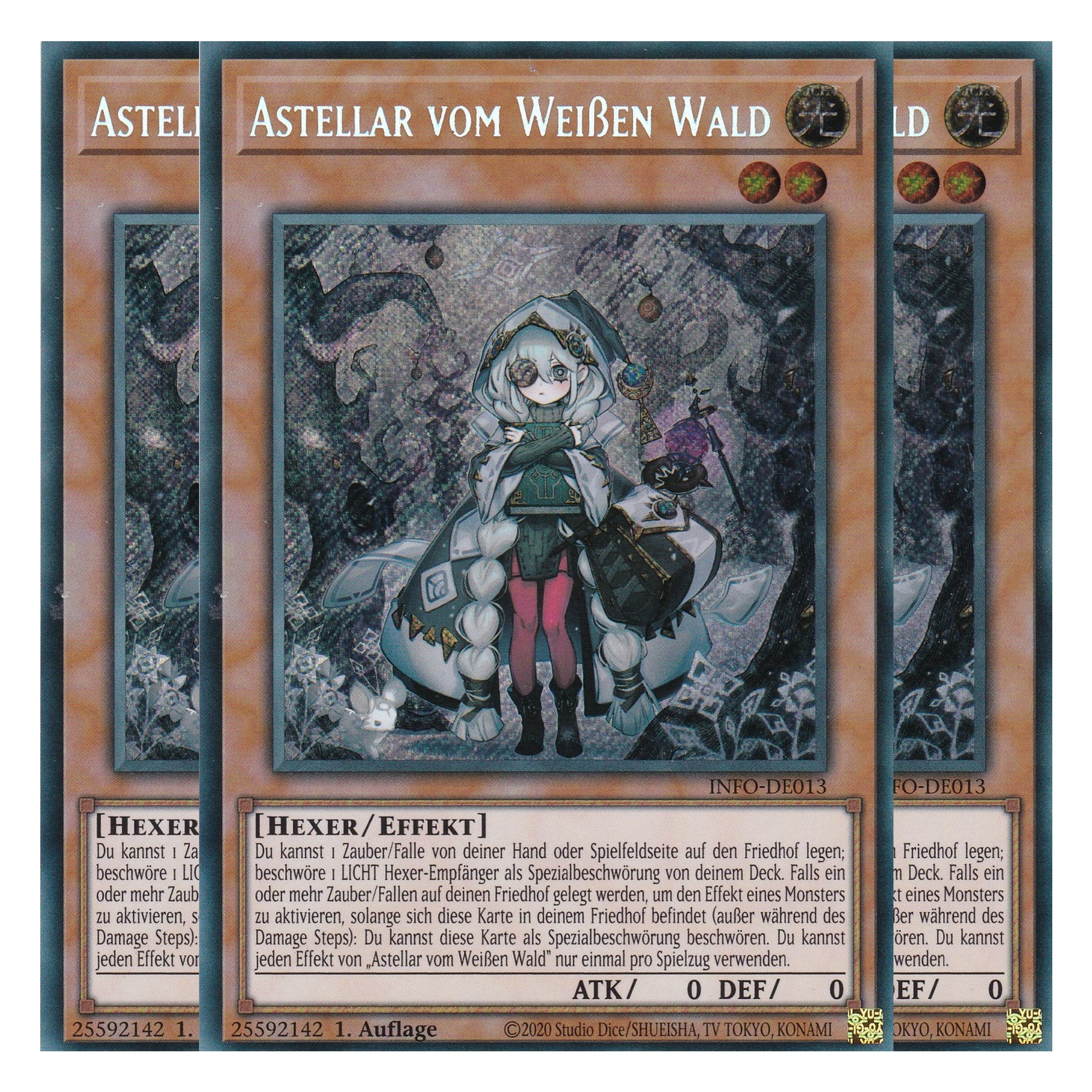 Astellar vom Weißen Wald - INFO-DE013 - Secret Rare - Deutsch - 1. Auflage - The Infinite Forbidden - Playset (3 Kopien) - Yu-Gi-Oh!
