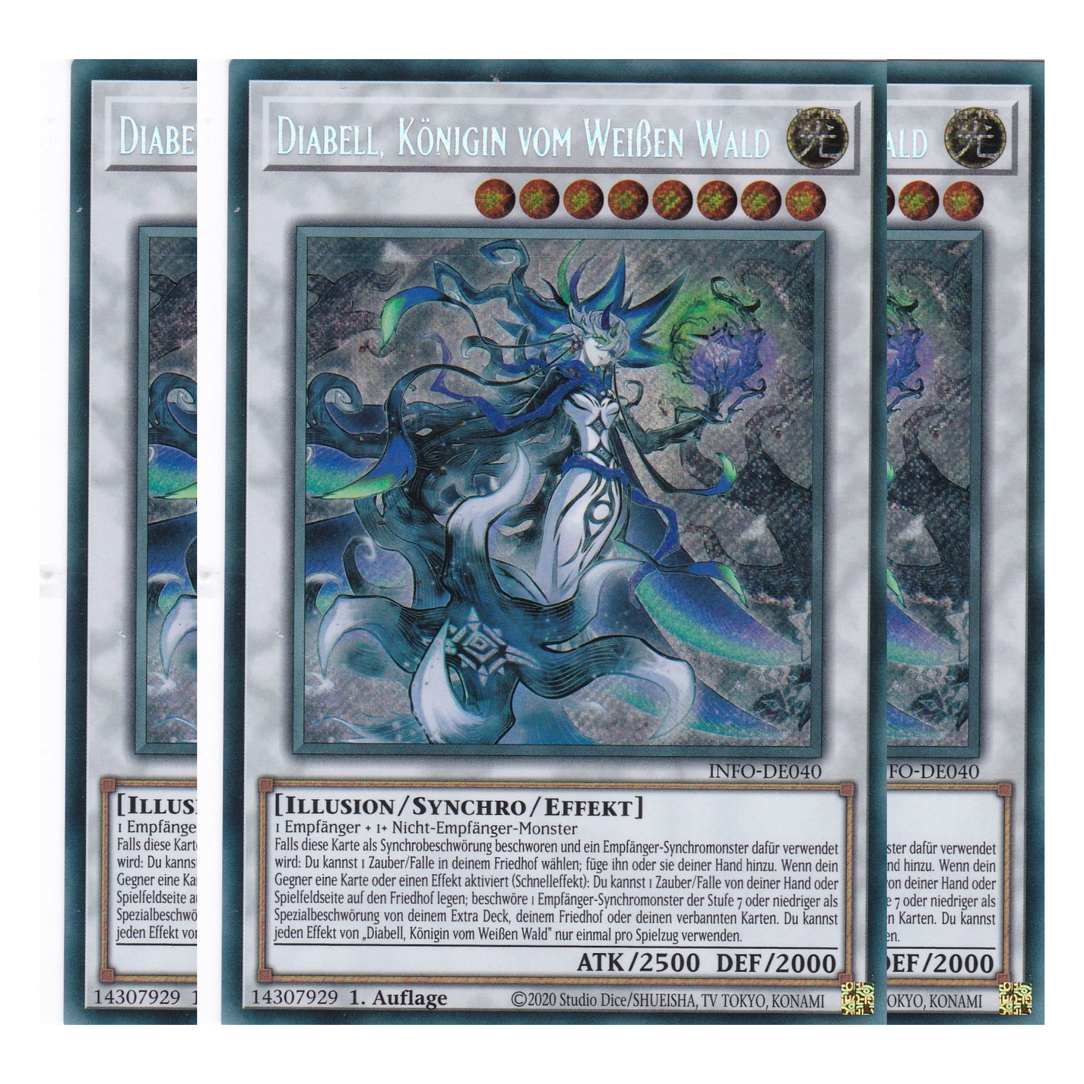 Diabell, Königin vom Weißen Wald - INFO-DE040 - Secret Rare - Deutsch - 1. Auflage - The Infinite Forbidden - Playset (3 Kopien) - Yu-Gi-Oh!