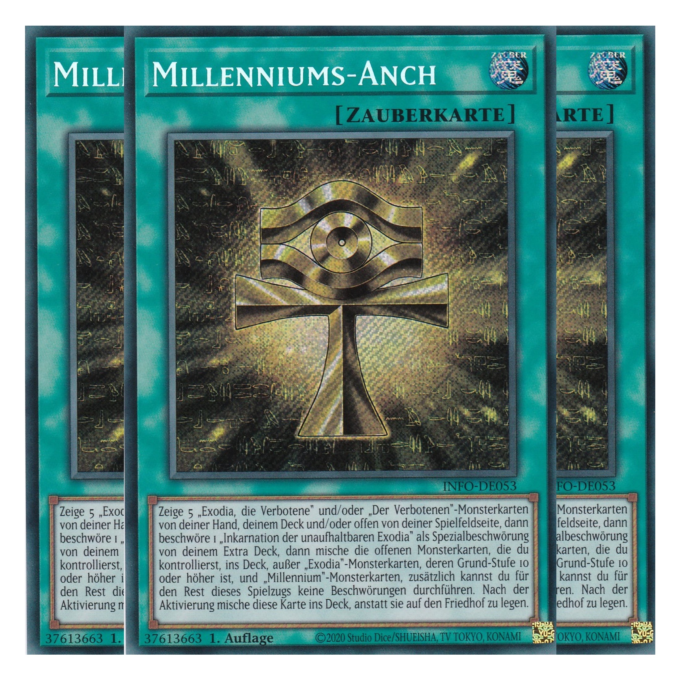 Millenniums-Anch - INFO-DE053 - Secret Rare - Deutsch - 1. Auflage - The Infinite Forbidden - Playset (3 Kopien) - Yu-Gi-Oh!