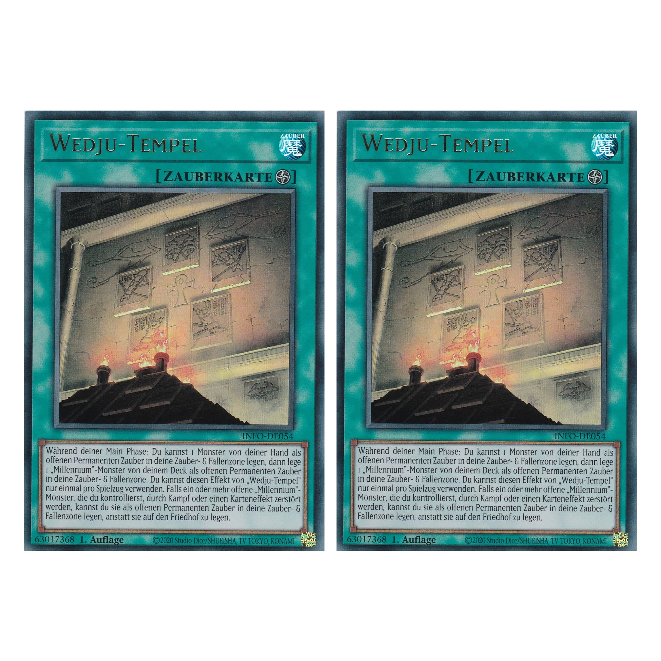 Wedju-Tempel - INFO-DE054 - Ultra Rare - Deutsch - 1. Auflage - The Infinite Forbidden - Duo Set (2 Stück) - Yu-Gi-Oh!