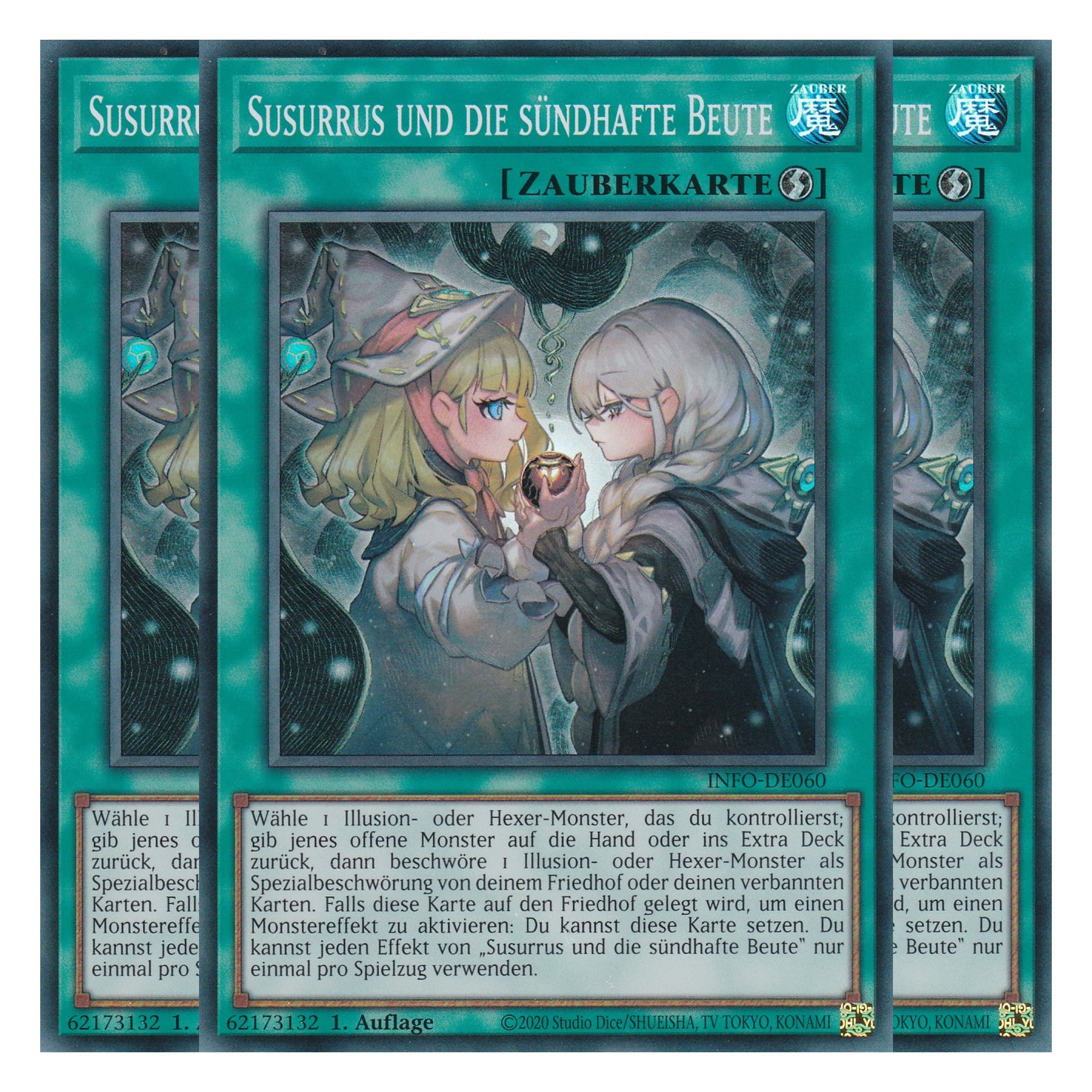 Susurrus und die Sündhafte Beute - INFO-DE060 - Super Rare - Deutsch - 1. Auflage - The Infinite Forbidden - Playset (3 Kopien) - Yu-Gi-Oh!