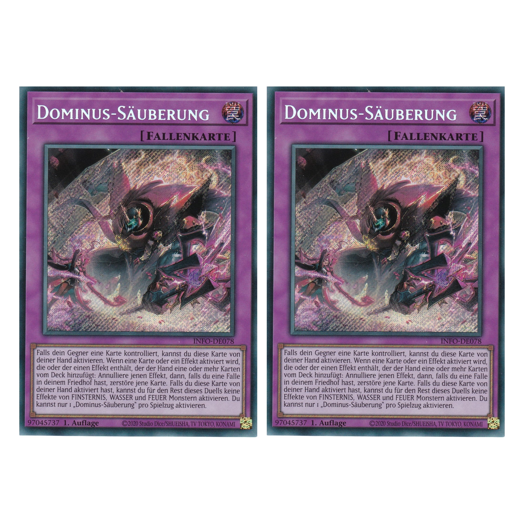 Dominus-Säuberung - INFO-DE076 - Secret Rare - Deutsch - 1. Auflage - The Infinite Forbidden - Duo Set (2 Stück) - Yu-Gi-Oh!