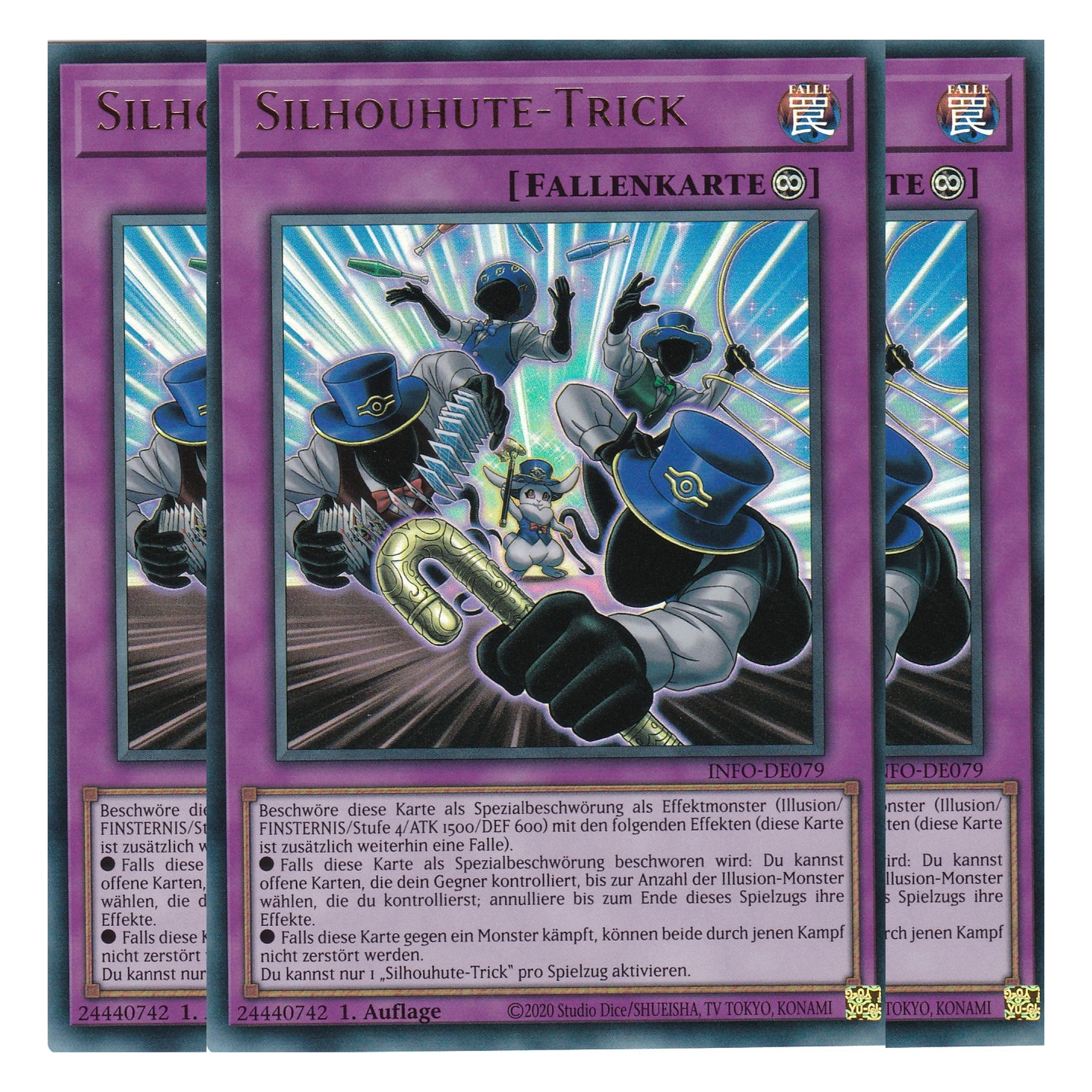 Silhouhute-Trick - INFO-DE079 - Ultra Rare - Deutsch - 1. Auflage - The Infinite Forbidden - Playset (3 Kopien) - Yu-Gi-Oh!