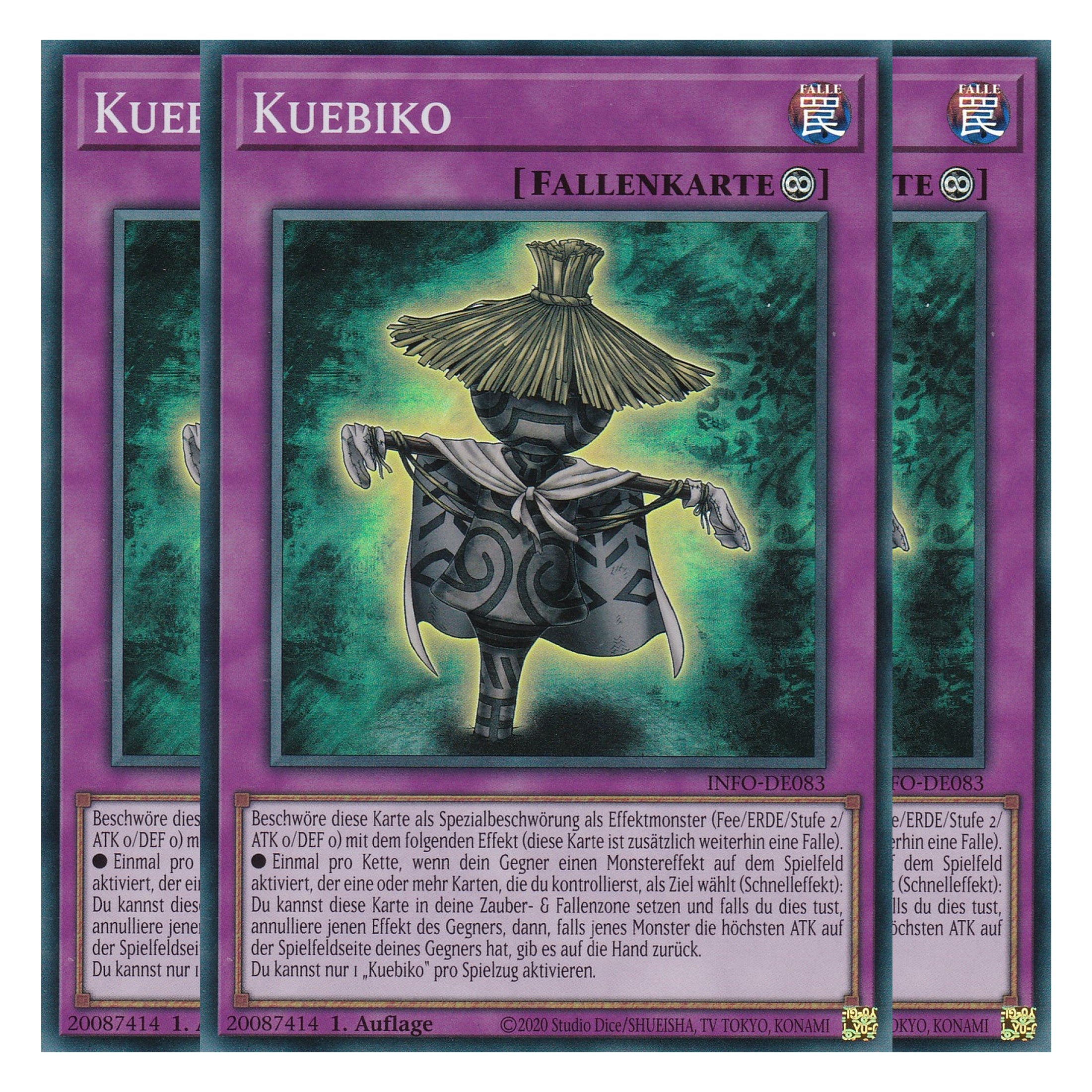 Kuebiko - INFO-DE083 - Super Rare - Deutsch - 1. Auflage - The Infinite Forbidden - Playset (3 Kopien) - Yu-Gi-Oh!