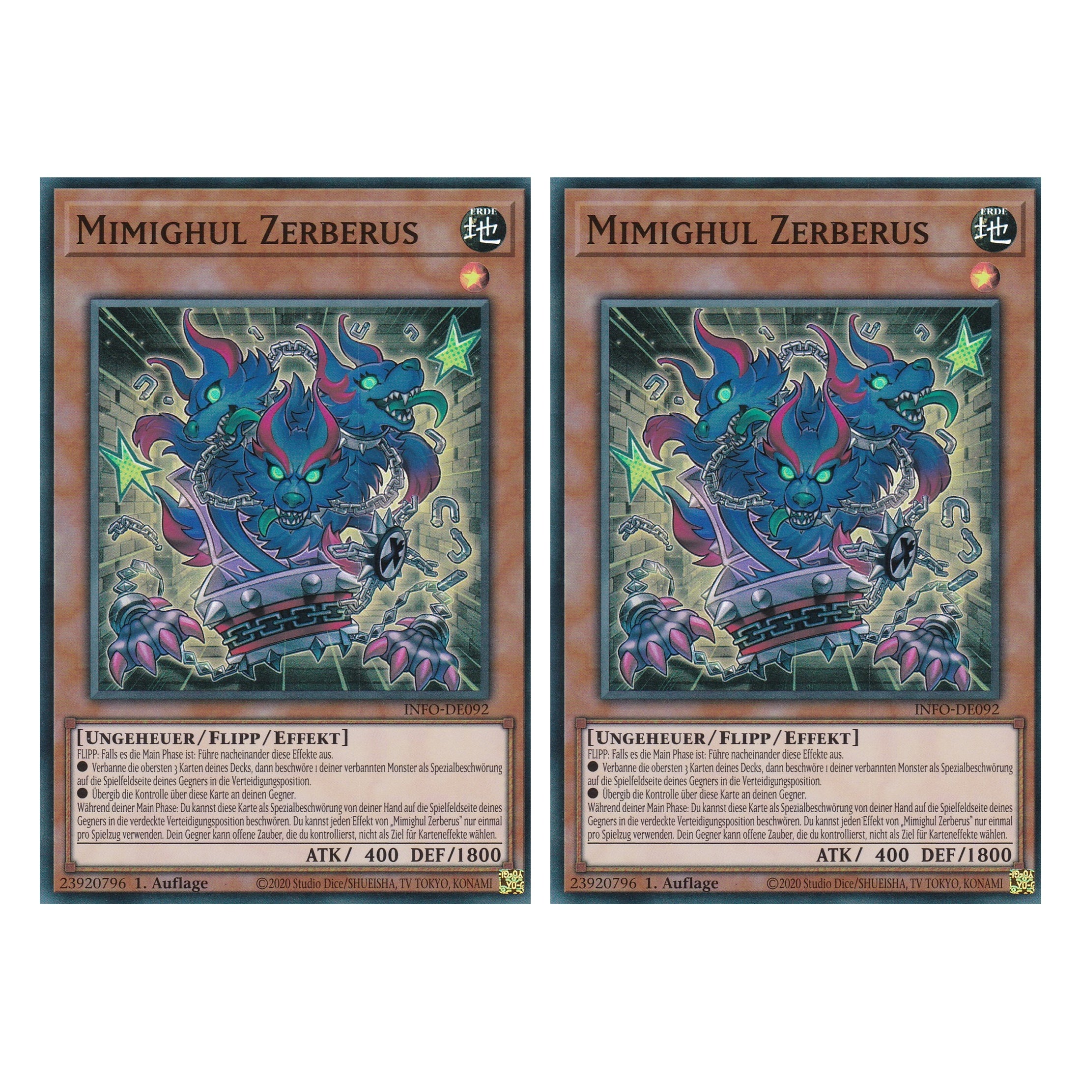 Mimiguhl Terberus - INFO-DE092 - Super Rare - Deutsch - 1. Auflage - The Infinite Forbidden - Duo Set (2 Stück) - Yu-Gi-Oh!