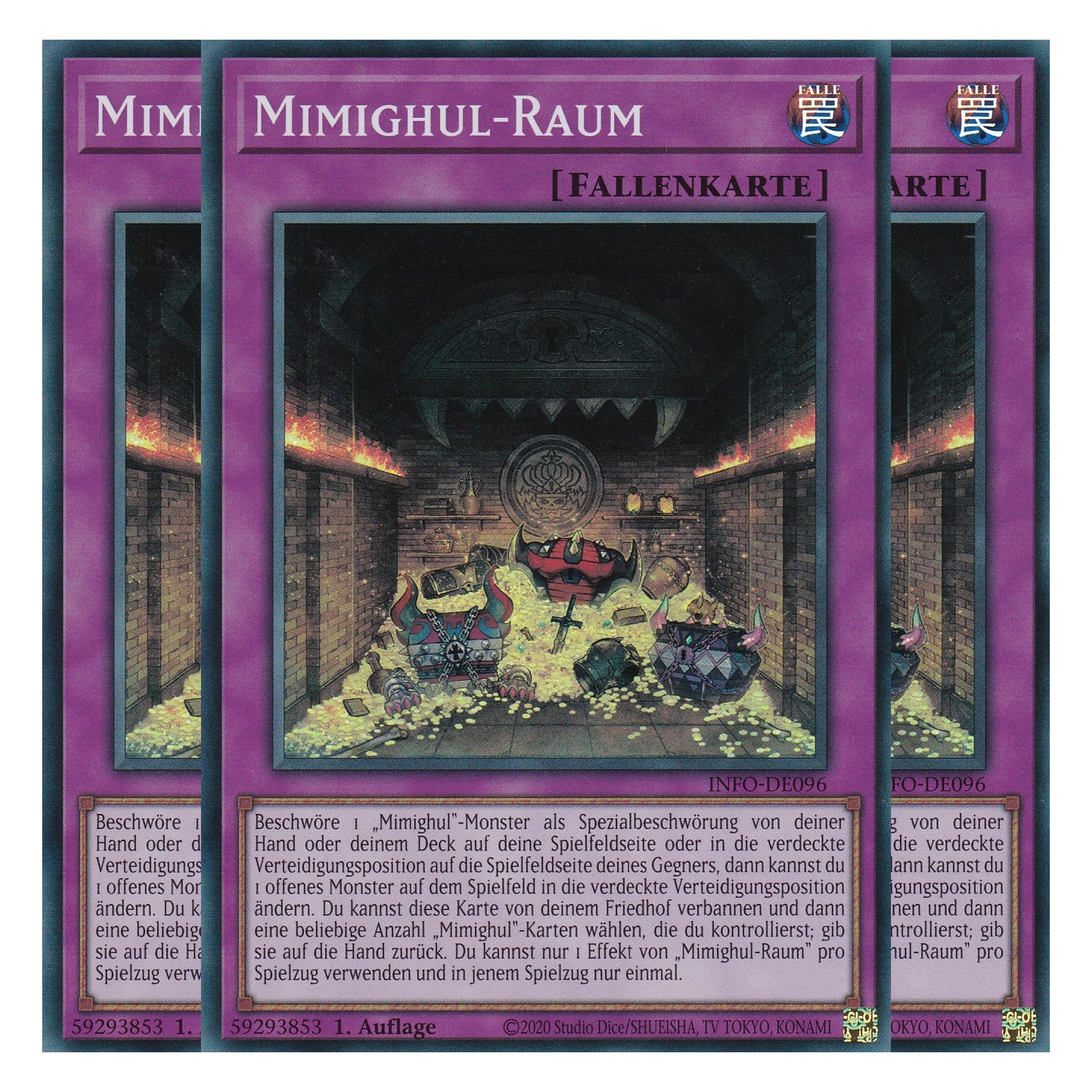 Mimighul-Raum - INFO-DE096 - Super Rare - Deutsch - 1. Auflage - The Infinite Forbidden - Playset (3 Kopien) - Yu-Gi-Oh!