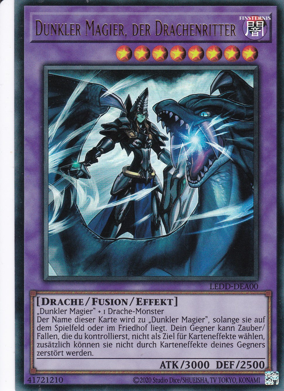 Dunkler Magier, der Drachenritter - LEDD-DEA00 - Ultra Rare - Deutsch - Unlimitierte Auflage - Legendary Dragon Decks