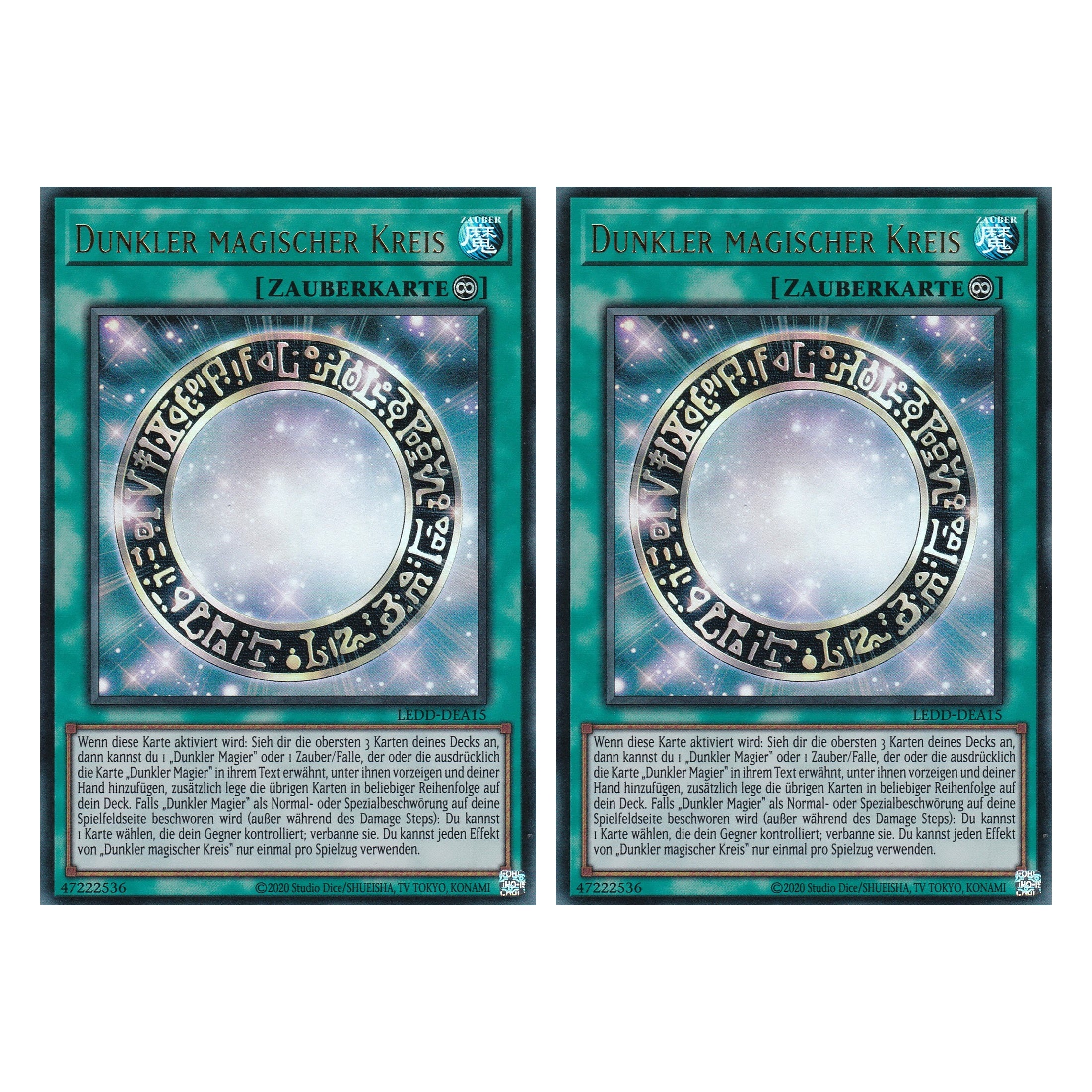 Dunkler magischer Kreis - LEDD-DEA15 - Ultra Rare - Deutsch - 1. Auflage - Legendary Dragon Decks - Yu-Gi-Oh! - Duo Set (2 Stück)