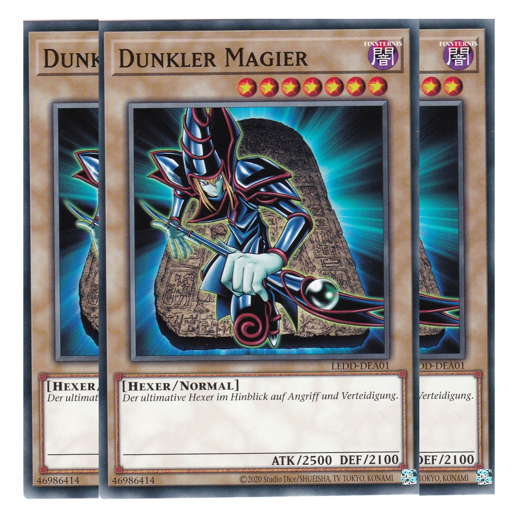 Dunkler Magier - LEDD-DEA01 - Common - Deutsch - 1. Auflage - Legendary Dragon Decks - Yu-Gi-Oh! - Playset (3 Kopien)
