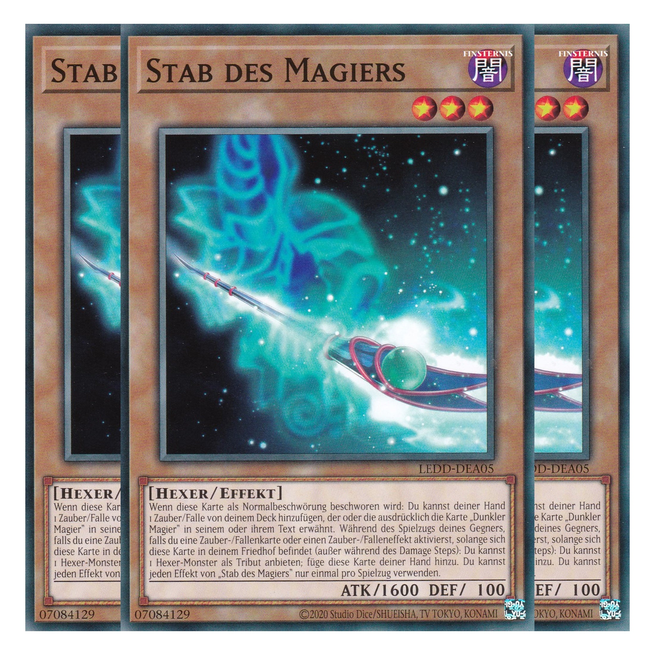 Stab des Magiers - LEDD-DEA05 - Common - Deutsch - 1. Auflage - Legendary Dragon Decks - Yu-Gi-Oh! - Playset (3 Kopien)