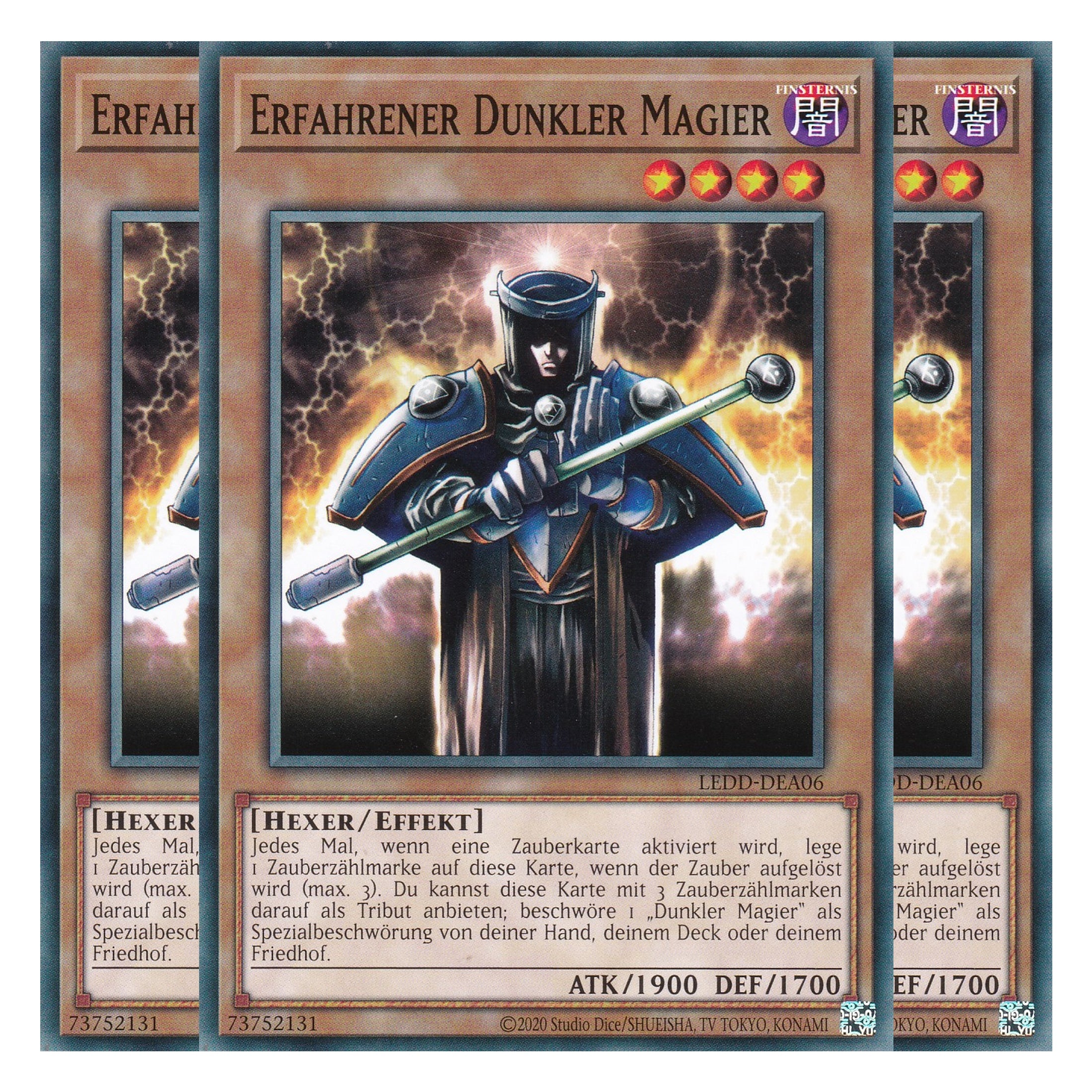Erfahrener Dunkler Magier - LEDD-DEA06 - Common - Deutsch - 1. Auflage - Legendary Dragon Decks - Yu-Gi-Oh! - Playset (3 Kopien)