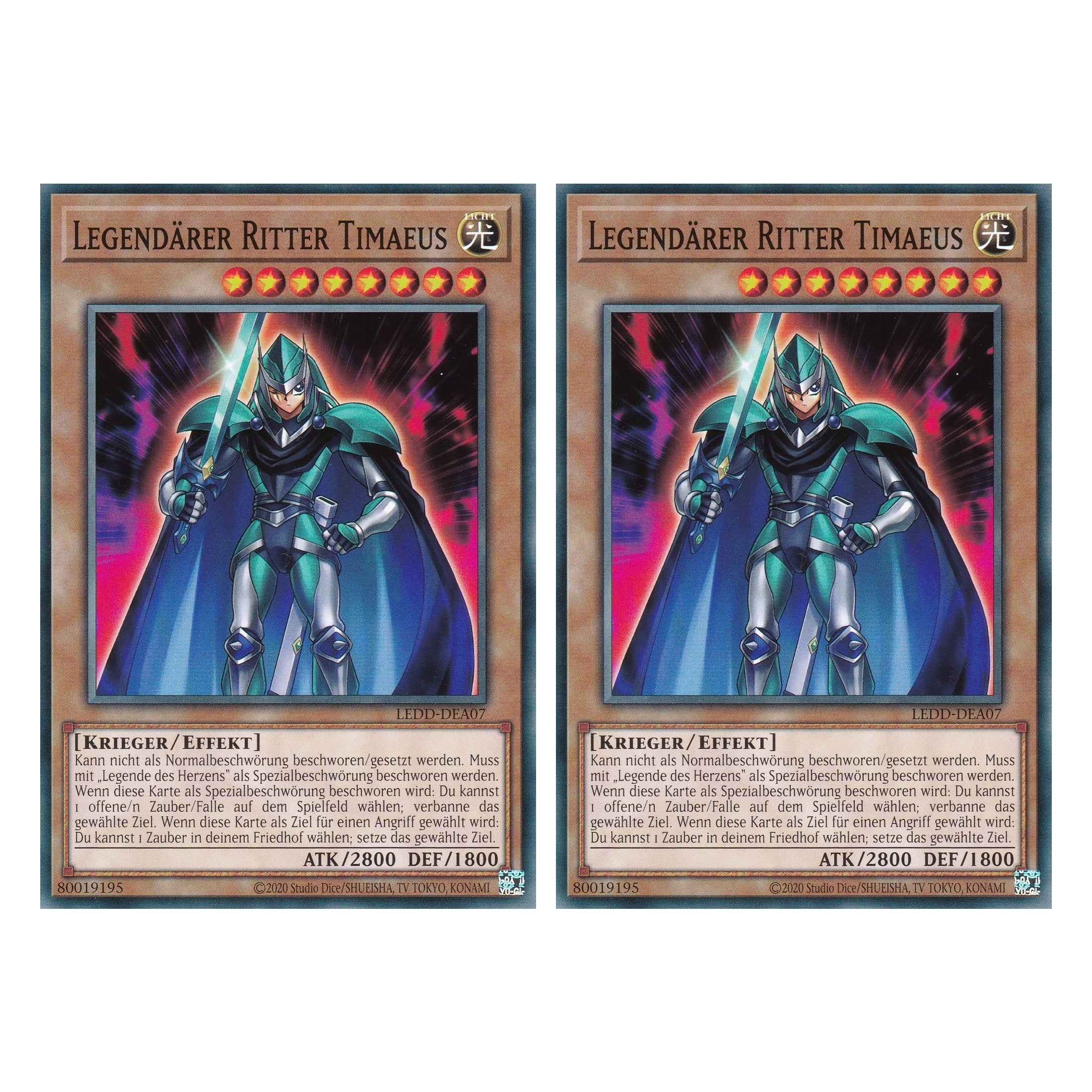 Legendärer Ritter Timaeus - LEDD-DEA07 - Common - Deutsch - 1. Auflage - Legendary Dragon Decks - Yu-Gi-Oh! - Duo Set (2 Stück)