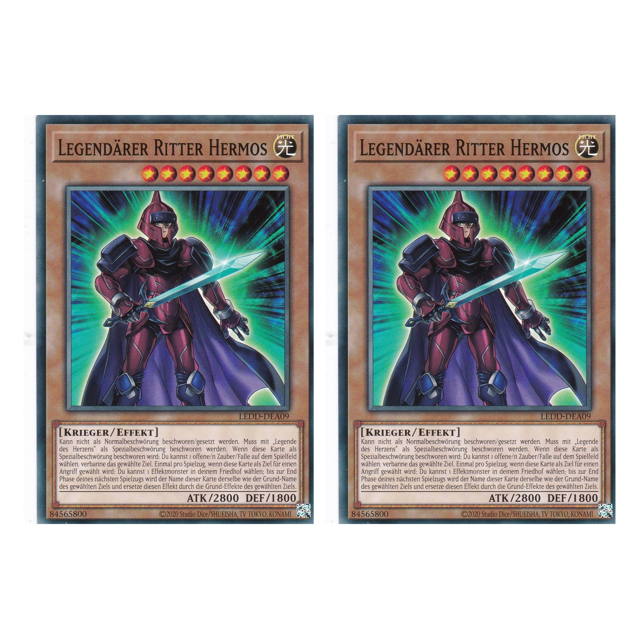 Legendärer Ritter Hermos - LEDD-DEA09 - Common - Deutsch - 1. Auflage - Legendary Dragon Decks - Yu-Gi-Oh! - Duo Set (2 Stück)