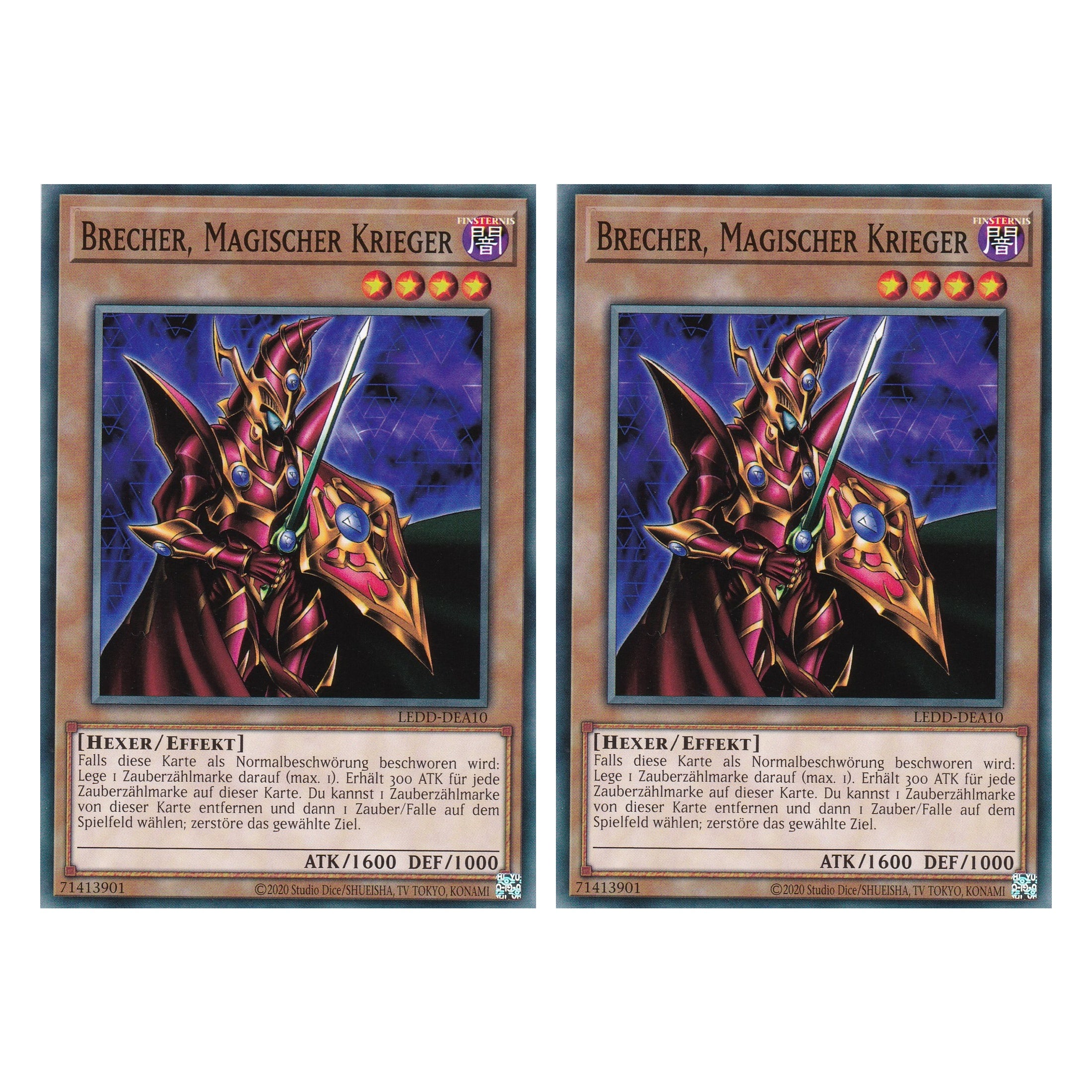 Brecher, Magischer Krieger - LEDD-DEA10 - Common - Deutsch - 1. Auflage - Legendary Dragon Decks - Yu-Gi-Oh! - Duo Set (2 Stück)
