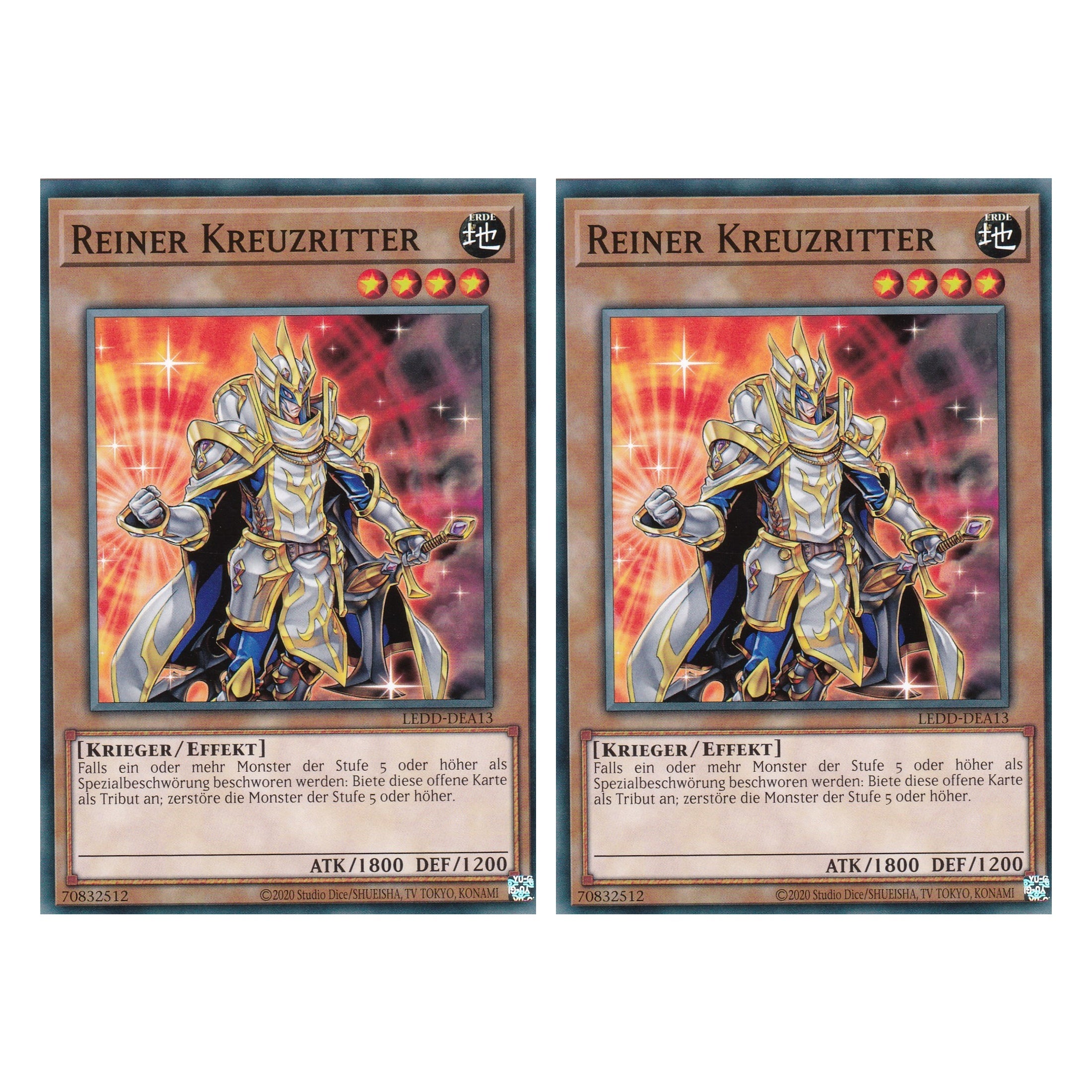 Reiner Kreuzritter - LEDD-DEA13 - Common - Deutsch - 1. Auflage - Legendary Dragon Decks - Yu-Gi-Oh! - Duo Set (2 Stück)