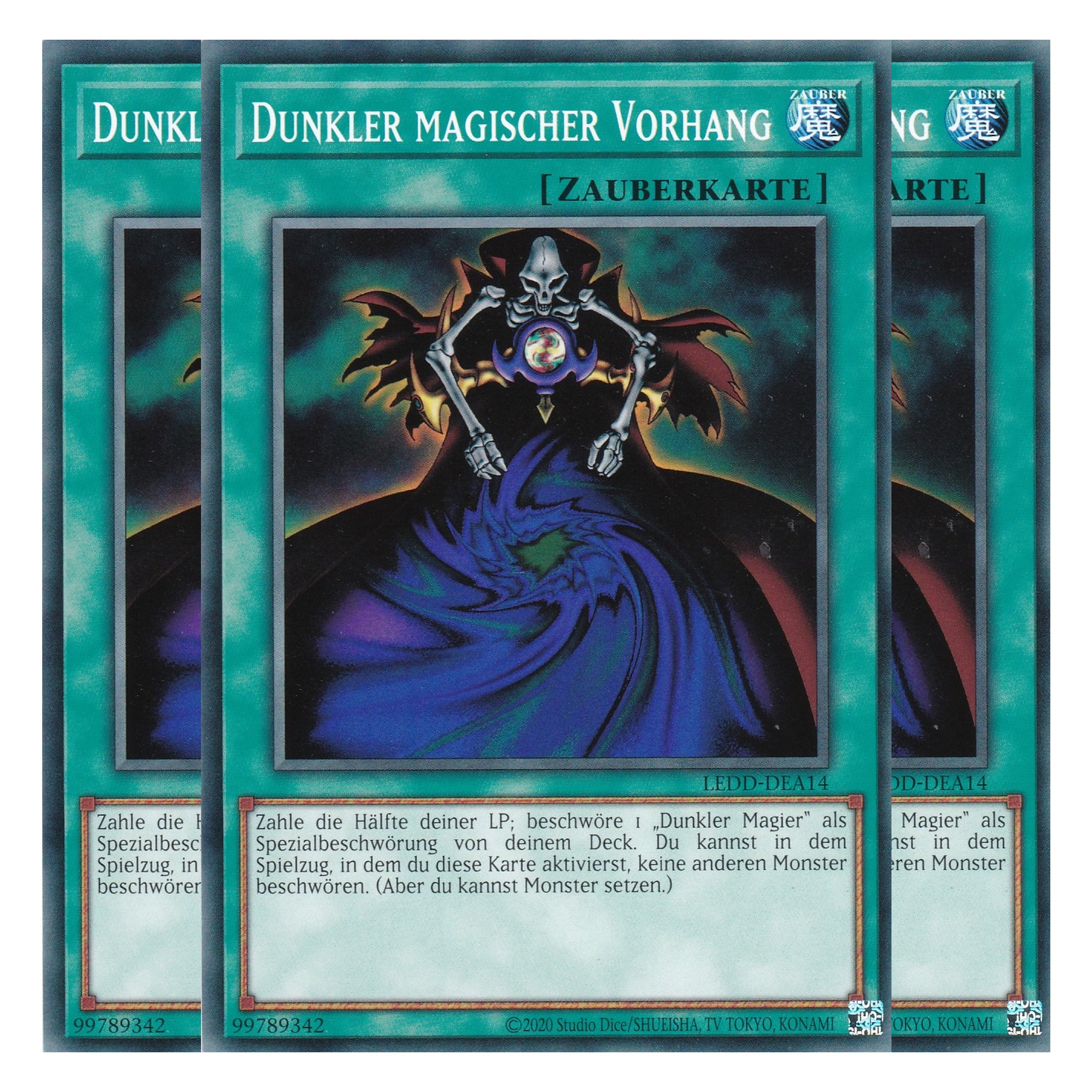 Dunkler magischer Vorhang - LEDD-DEA14 - Common - Deutsch - 1. Auflage - Legendary Dragon Decks - Yu-Gi-Oh! - Playset (3 Kopien)