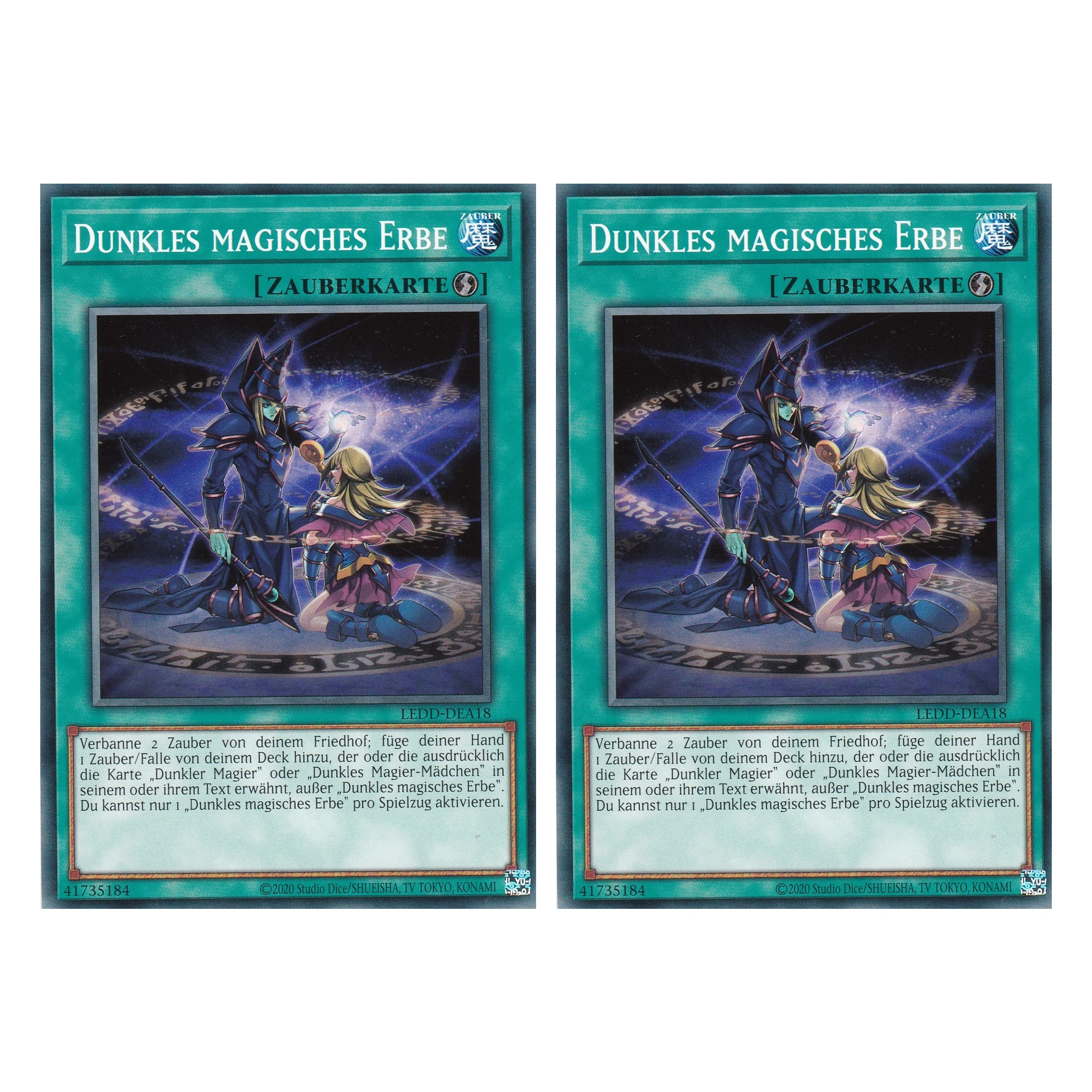 Dunkles magisches Erbe - LEDD-DEA18 - Common - Deutsch - 1. Auflage - Legendary Dragon Decks - Yu-Gi-Oh! - Duo Set (2 Stück)