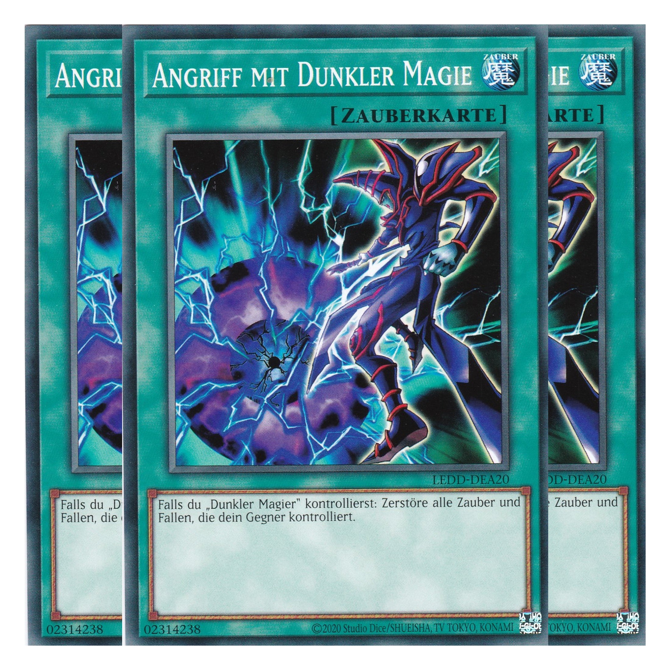 Angriff mit Dunkler Magie - LEDD-DEA20 - Common - Deutsch - 1. Auflage - Legendary Dragon Decks - Yu-Gi-Oh! - Playset (3 Kopien)