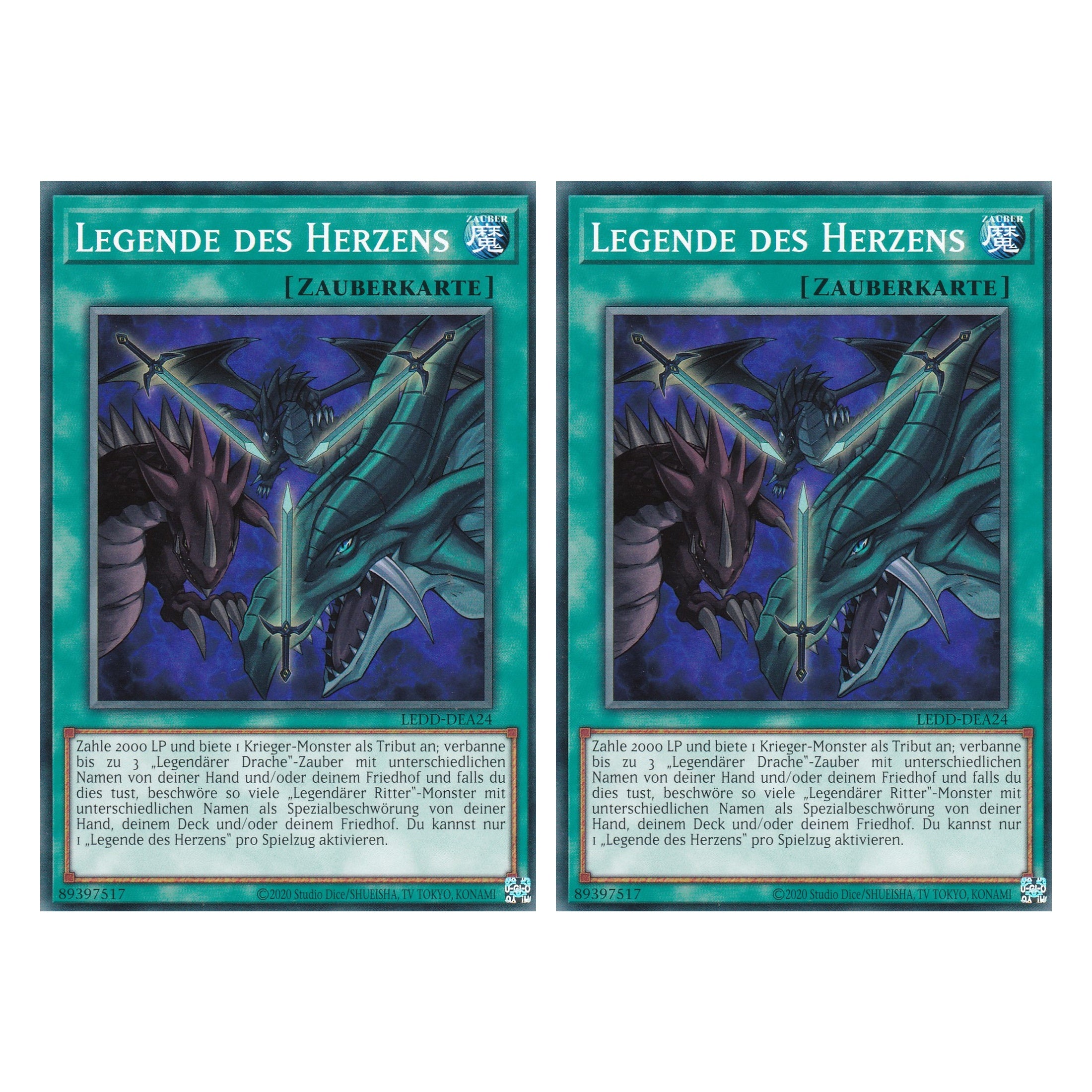 Legende des Herzens - LEDD-DEA24 - Common - Deutsch - 1. Auflage - Legendary Dragon Decks - Yu-Gi-Oh! - Duo Set (2 Stück)