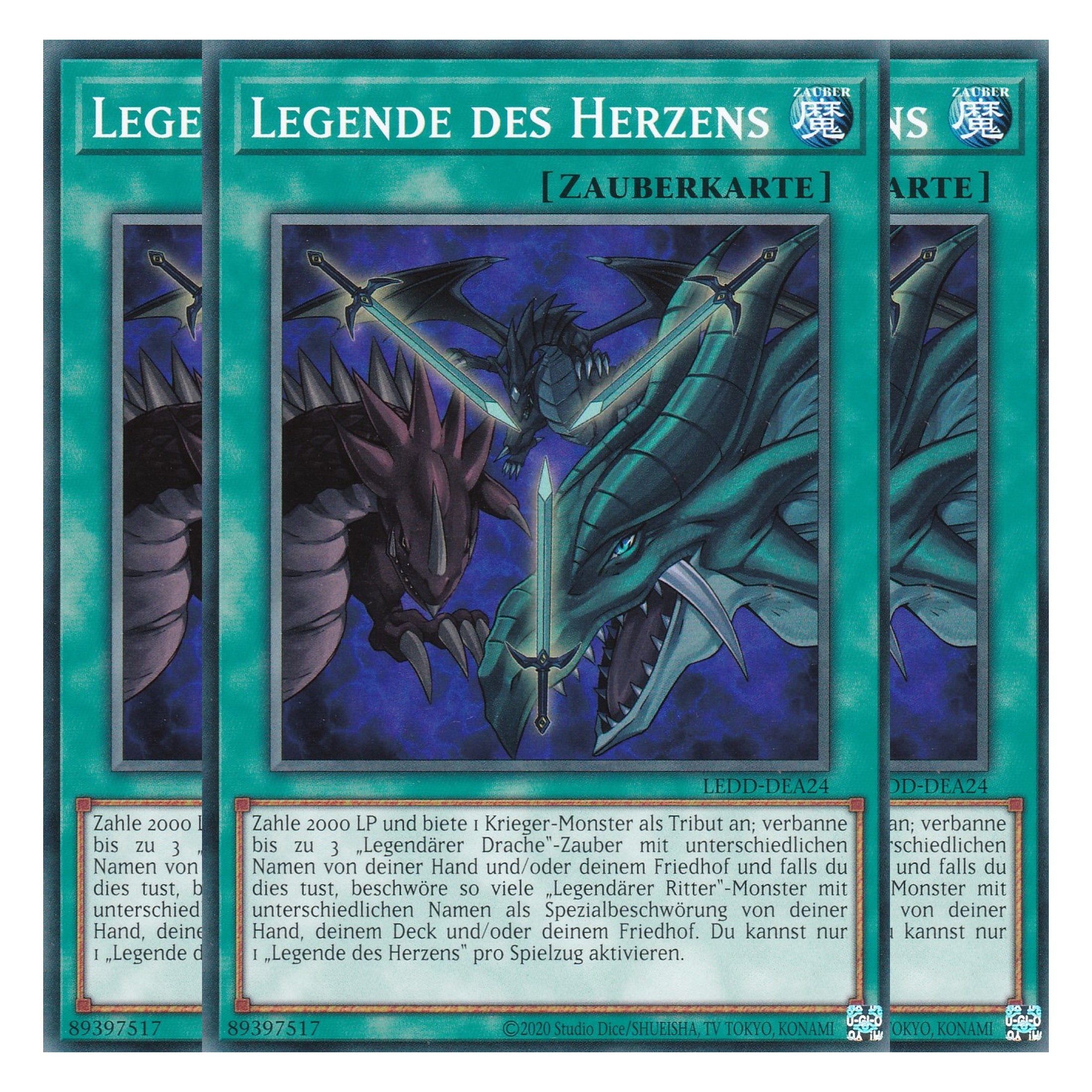 Legende des Herzens - LEDD-DEA24 - Common - Deutsch - 1. Auflage - Legendary Dragon Decks - Yu-Gi-Oh! - Playset (3 Kopien)