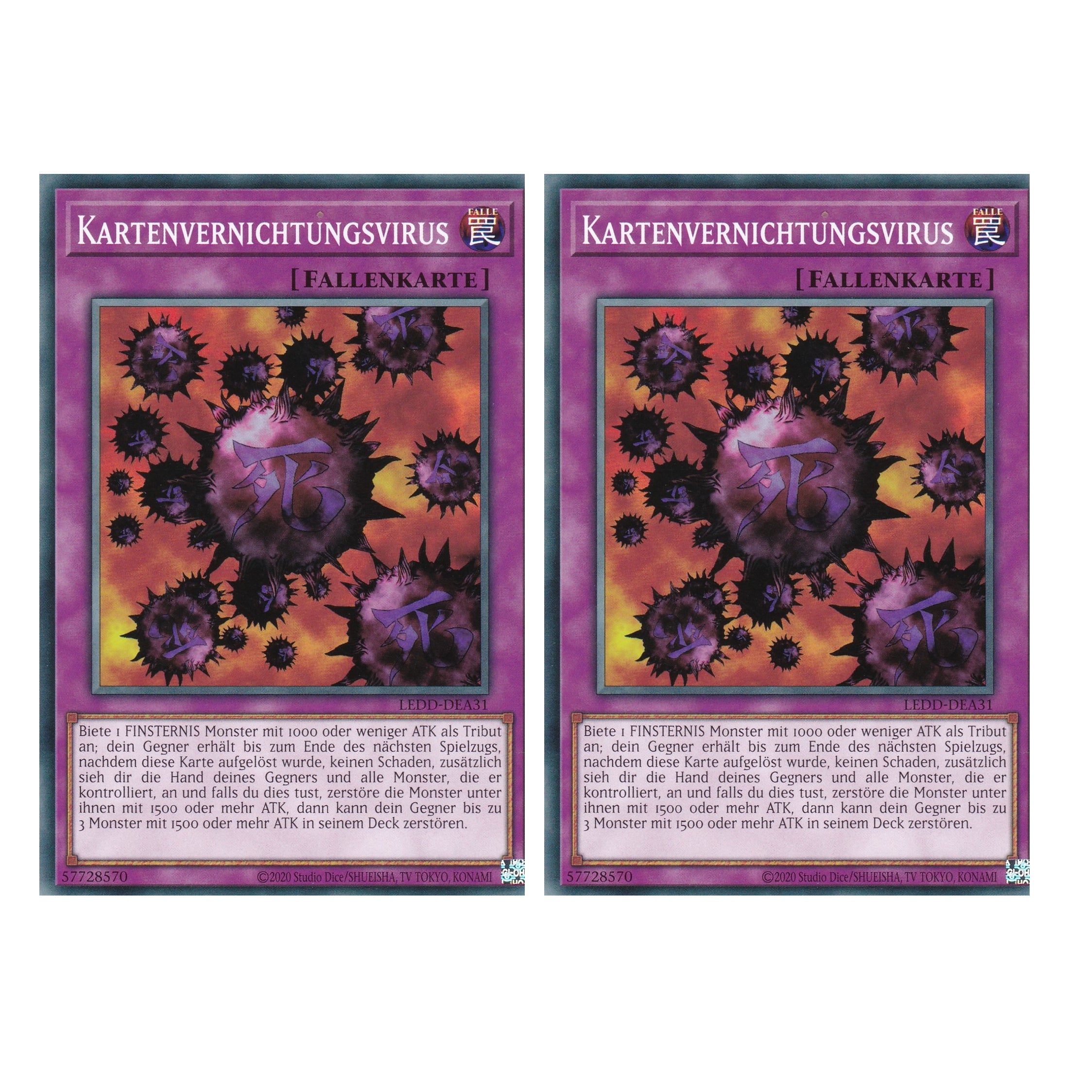 Kartenvernichtungsvirus - LEDD-DEA31 - Common - Deutsch - 1. Auflage - Legendary Dragon Decks - Yu-Gi-Oh! - Duo Set (2 Stück)