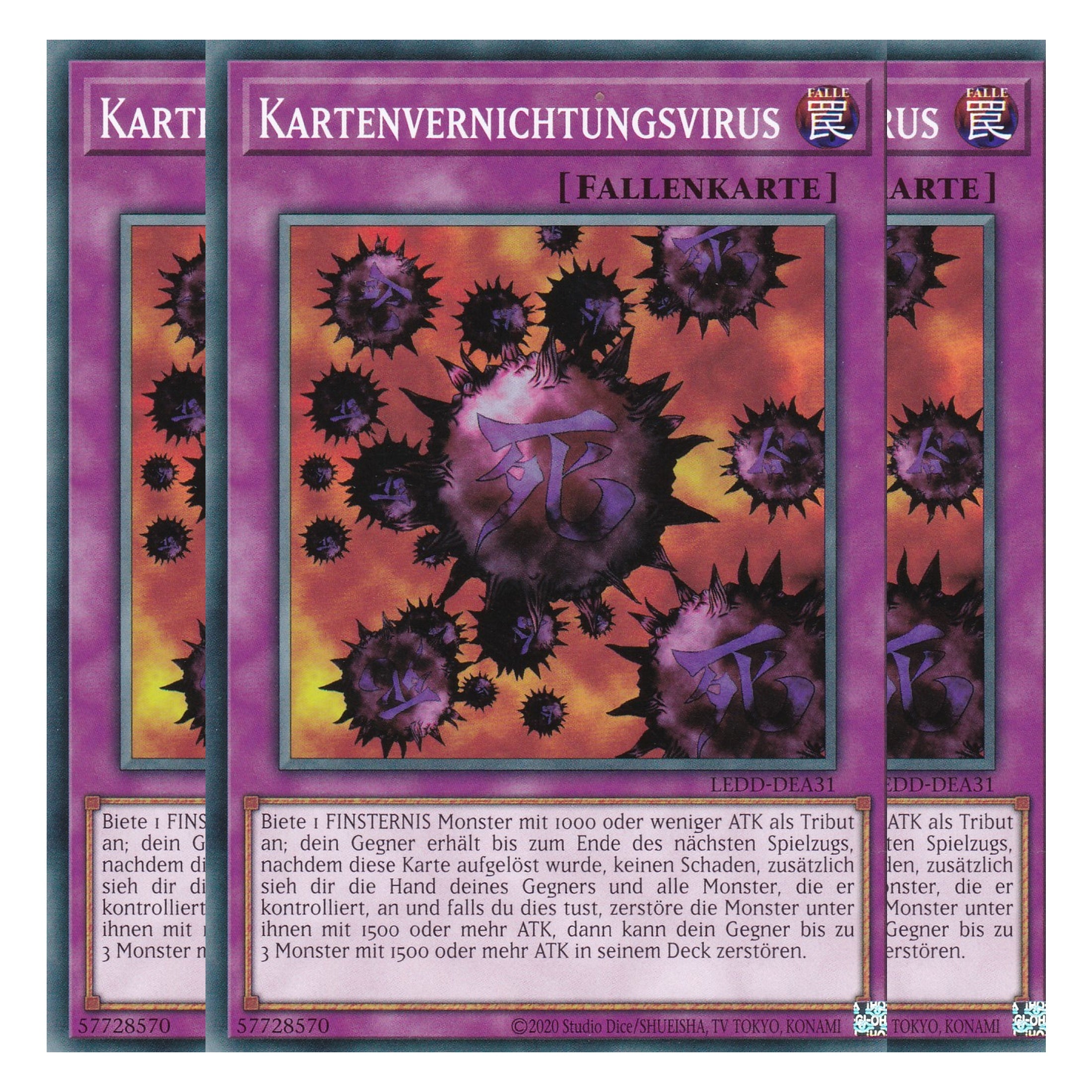 Kartenvernichtungsvirus - LEDD-DEA31 - Common - Deutsch - 1. Auflage - Legendary Dragon Decks - Yu-Gi-Oh! - Playset (3 Kopien)