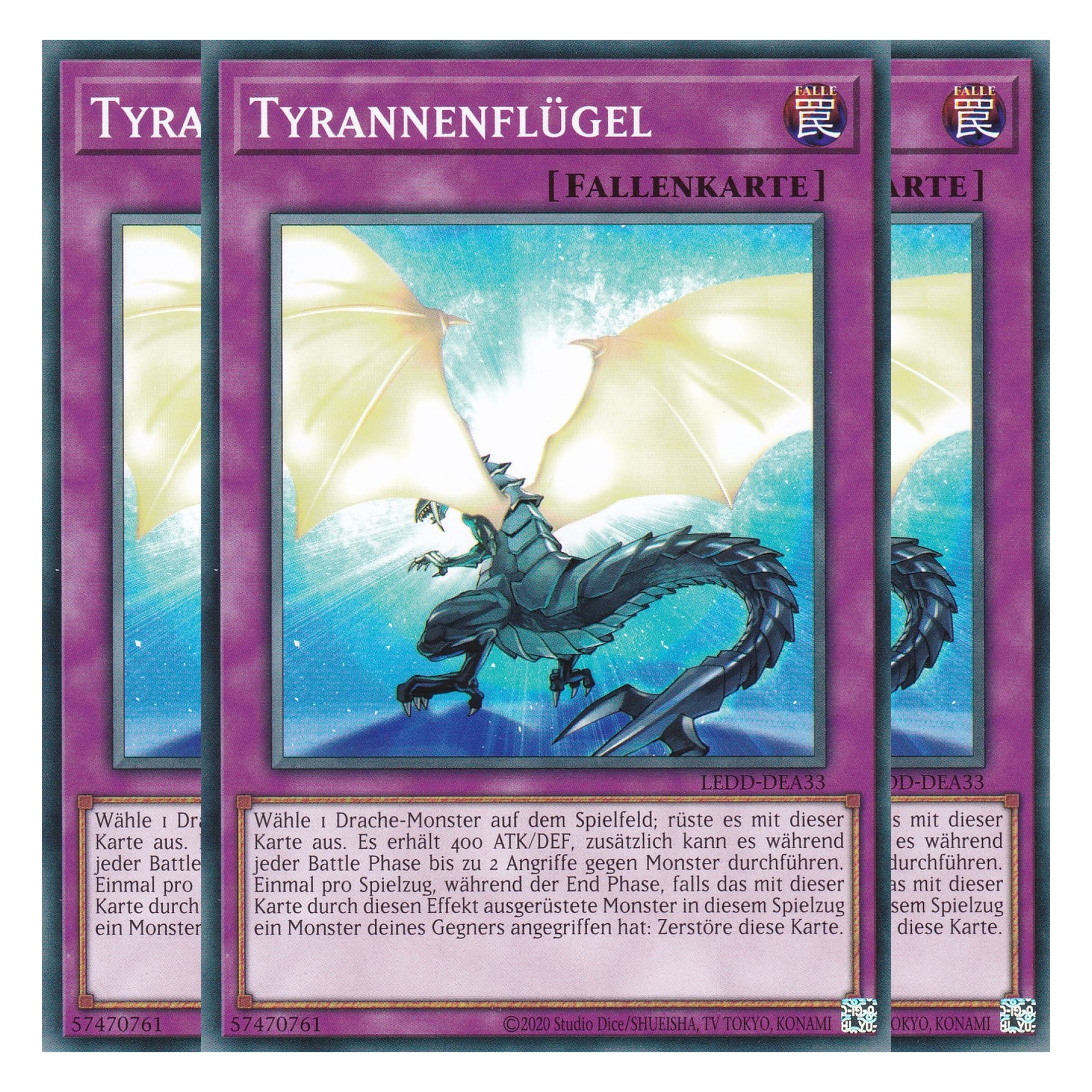 Tyrannenflügel - LEDD-DEA33 - Common - Deutsch - 1. Auflage - Legendary Dragon Decks - Yu-Gi-Oh! - Playset (3 Kopien)