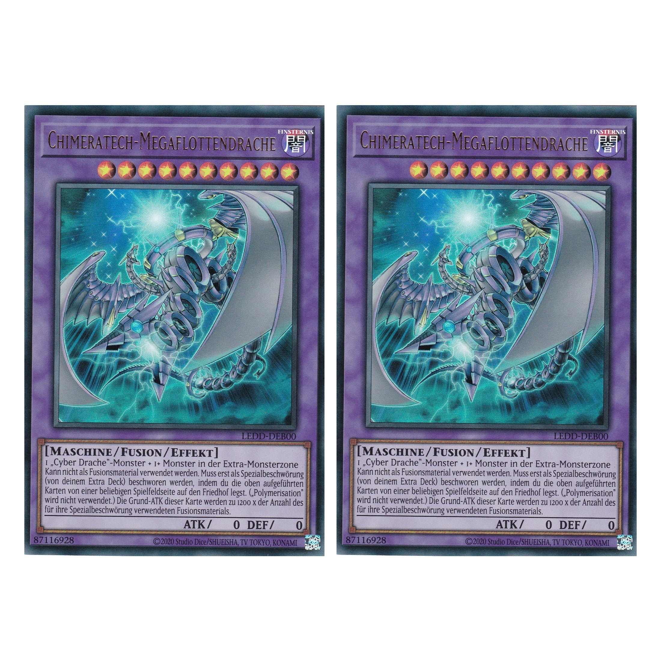 Chimeratech-Megaflottendrache - LEDD-DEB00 - Ultra Rare - Deutsch - 1. Auflage - Legendary Dragon Decks - Yu-Gi-Oh! - Duo Set (2 Stück)