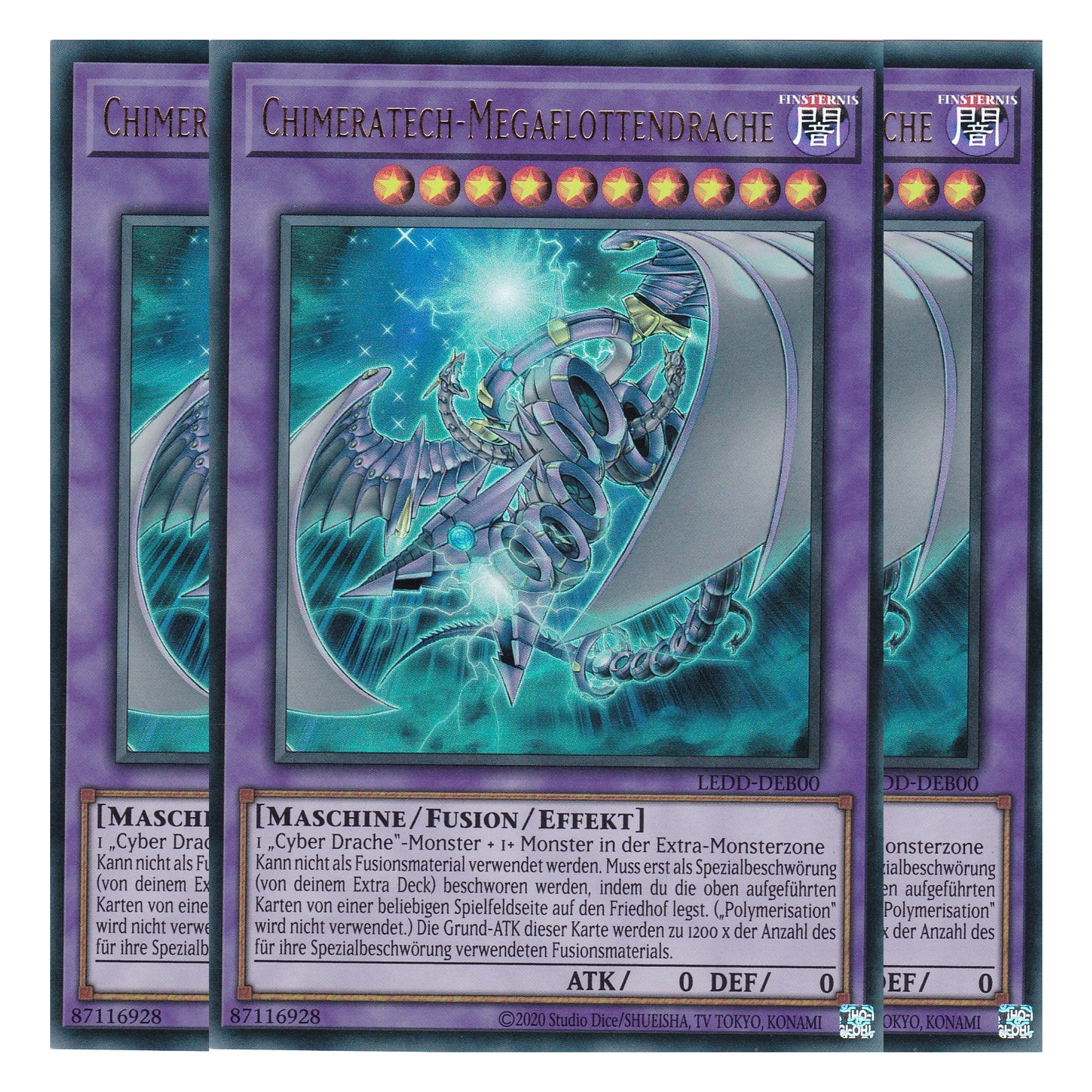 Chimeratech-Megaflottendrache - LEDD-DEB00 - Ultra Rare - Deutsch - 1. Auflage - Legendary Dragon Decks - Yu-Gi-Oh! - Playset (3 Kopien)