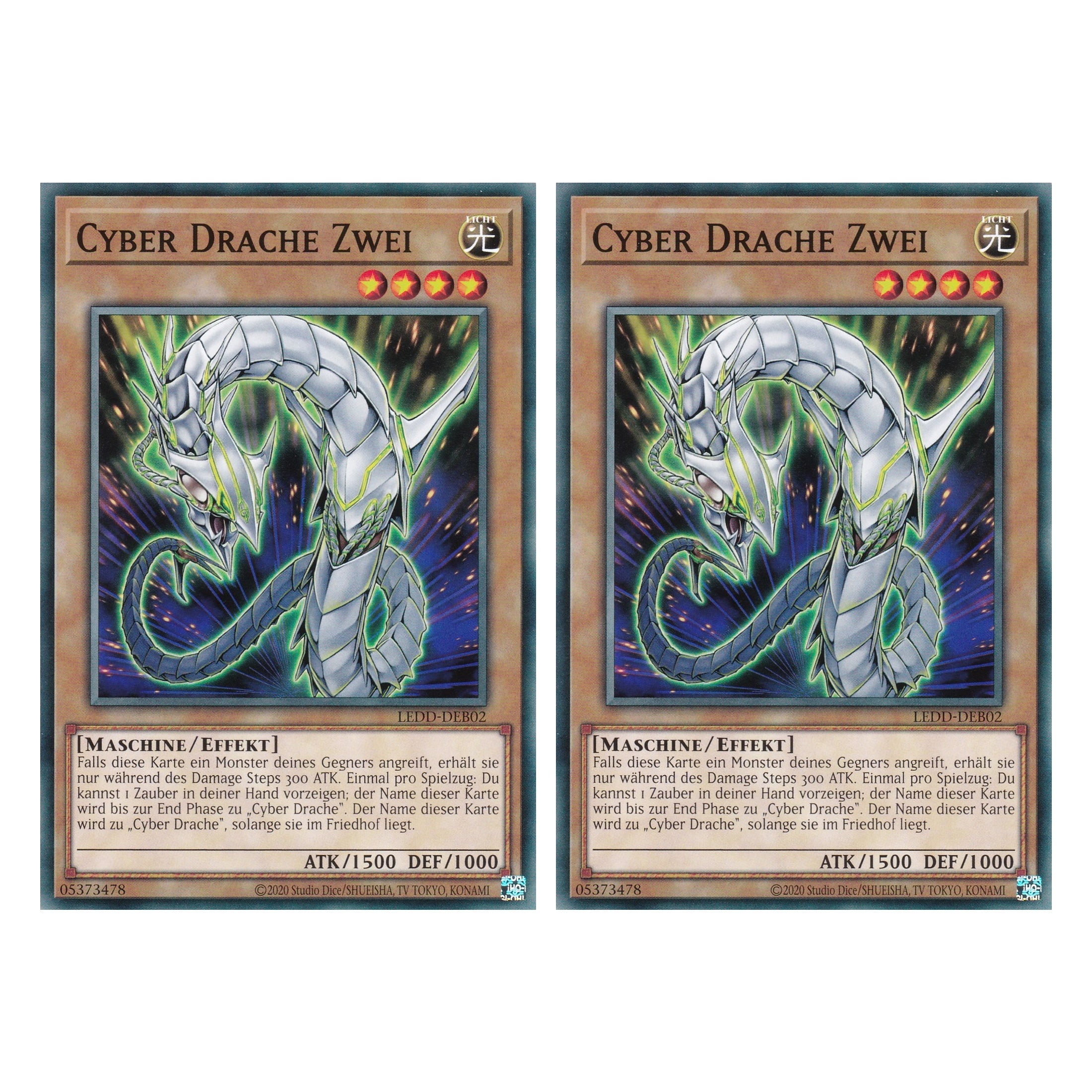 Cyber Drache Zwei - LEDD-DEB02 - Common - Deutsch - 1. Auflage - Legendary Dragon Decks - Yu-Gi-Oh! - Duo Set (2 Stück)