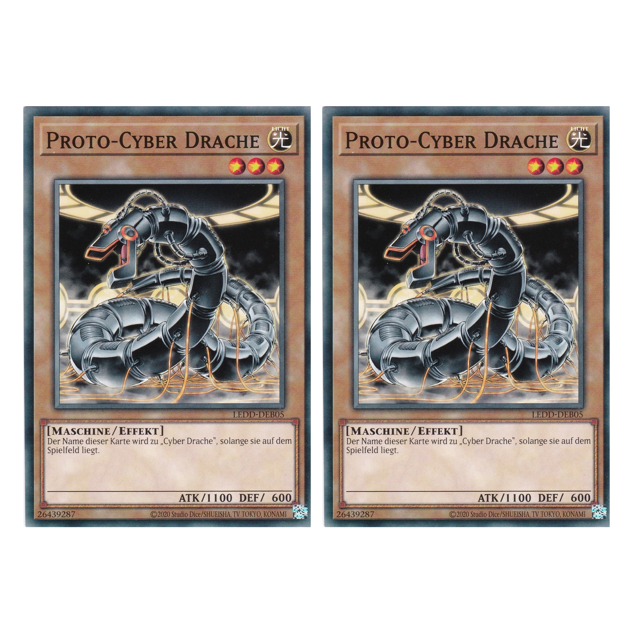 Proto-Cyber Drache - LEDD-DEB05 - Common - Deutsch - 1. Auflage - Legendary Dragon Decks - Yu-Gi-Oh! - Duo Set (2 Stück)
