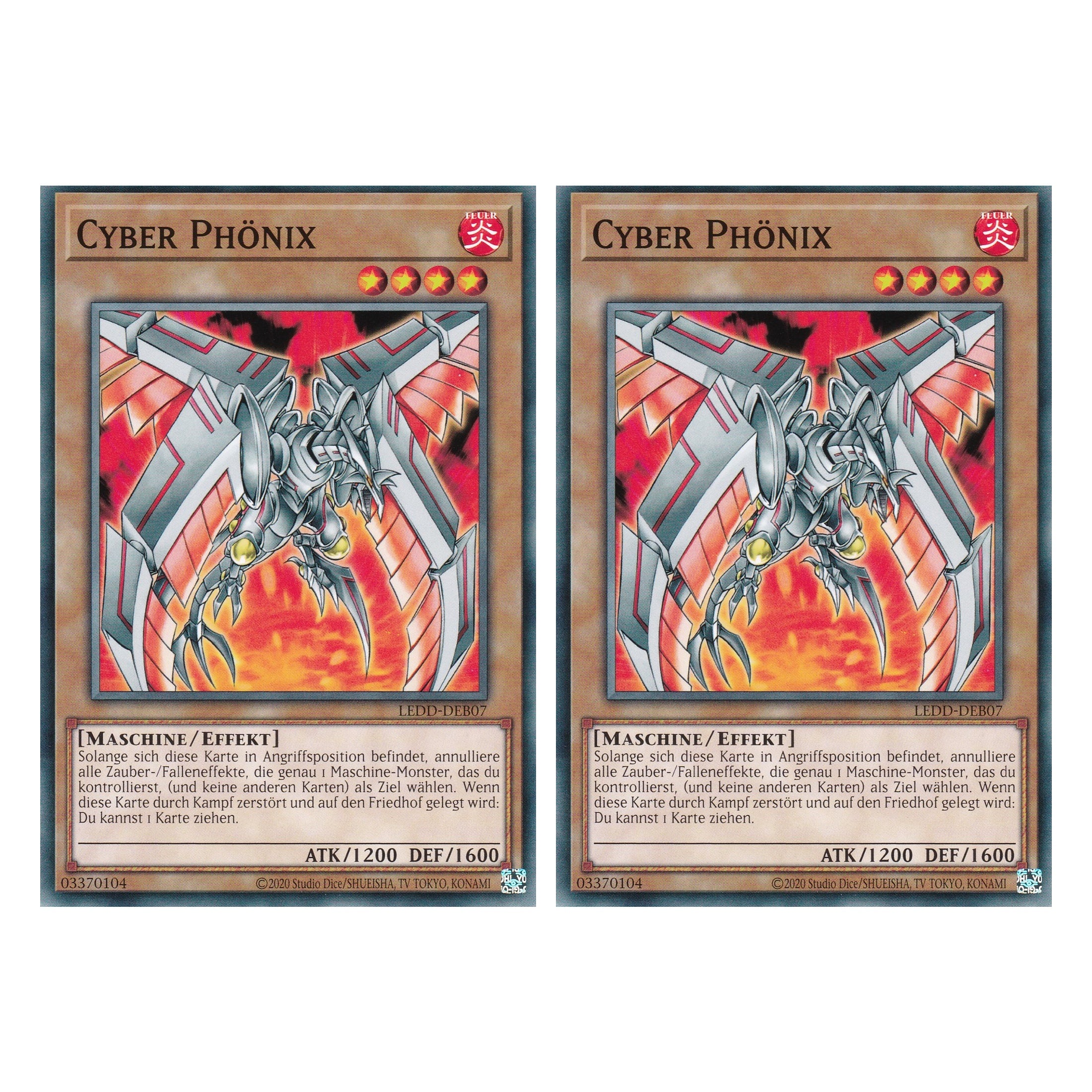 Cyber Phönix - LEDD-DEB07 - Common - Deutsch - 1. Auflage - Legendary Dragon Decks - Yu-Gi-Oh! - Duo Set (2 Stück)