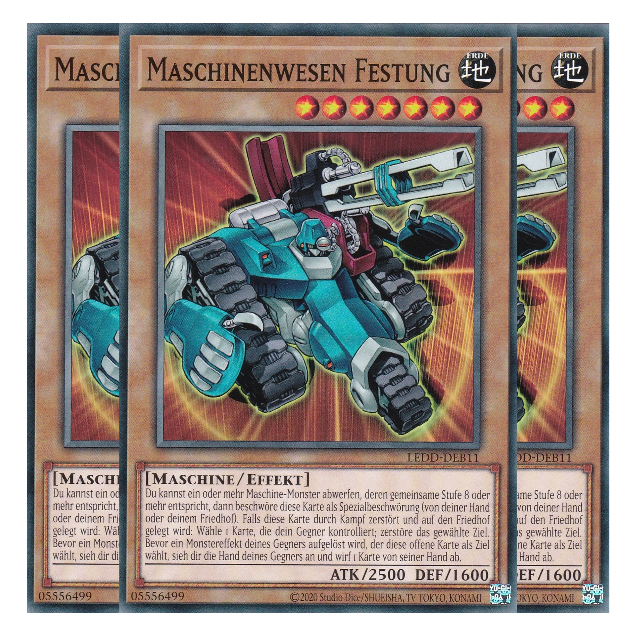 Maschinenwesen Festung - LEDD-DEB11 - Common - Deutsch - 1. Auflage - Legendary Dragon Decks - Yu-Gi-Oh! - Playset (3 Kopien)