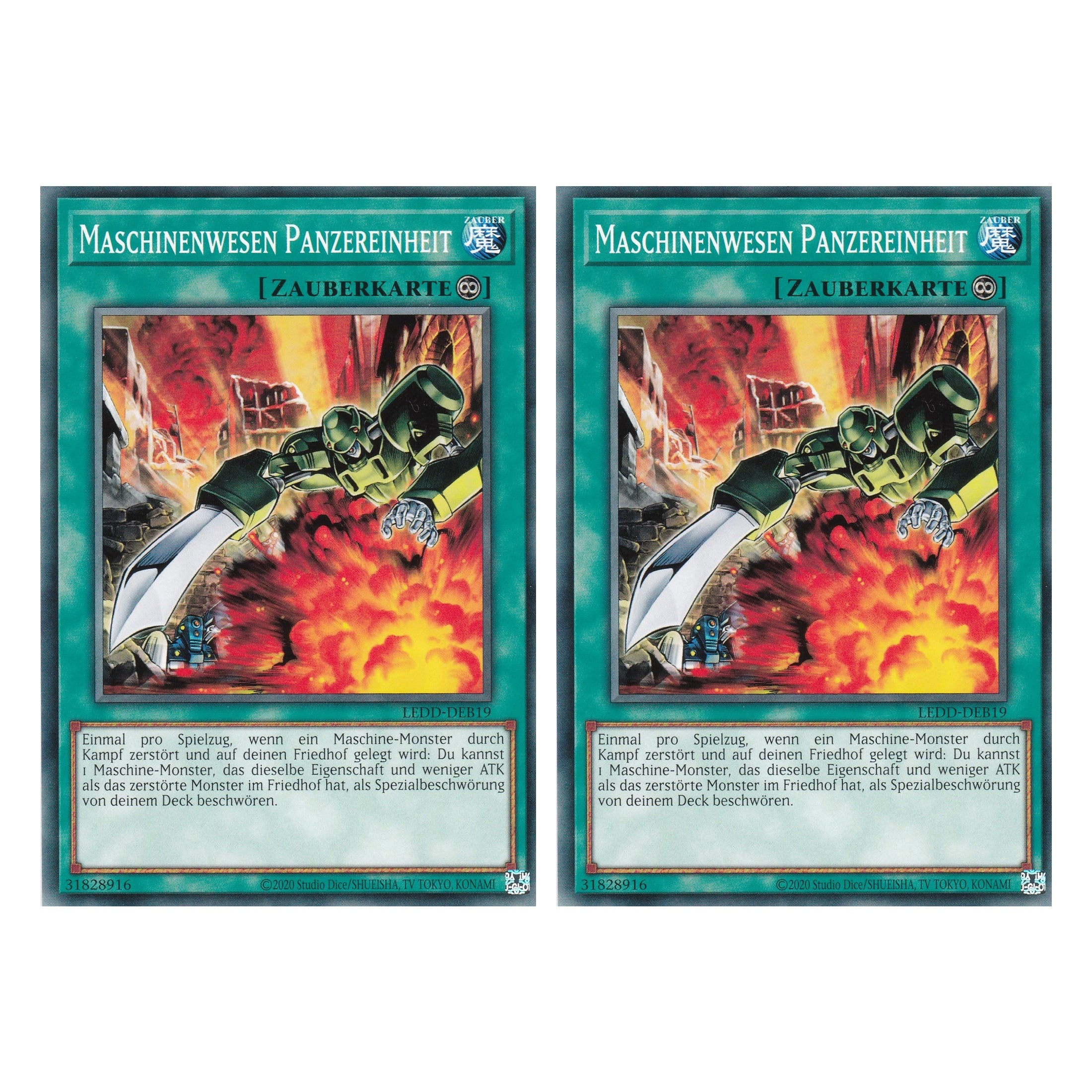 Maschinenwesen-Panzereinheit - LEDD-DEB19 - Common - Deutsch - 1. Auflage - Legendary Dragon Decks - Yu-Gi-Oh! - Duo Set (2 Stück)