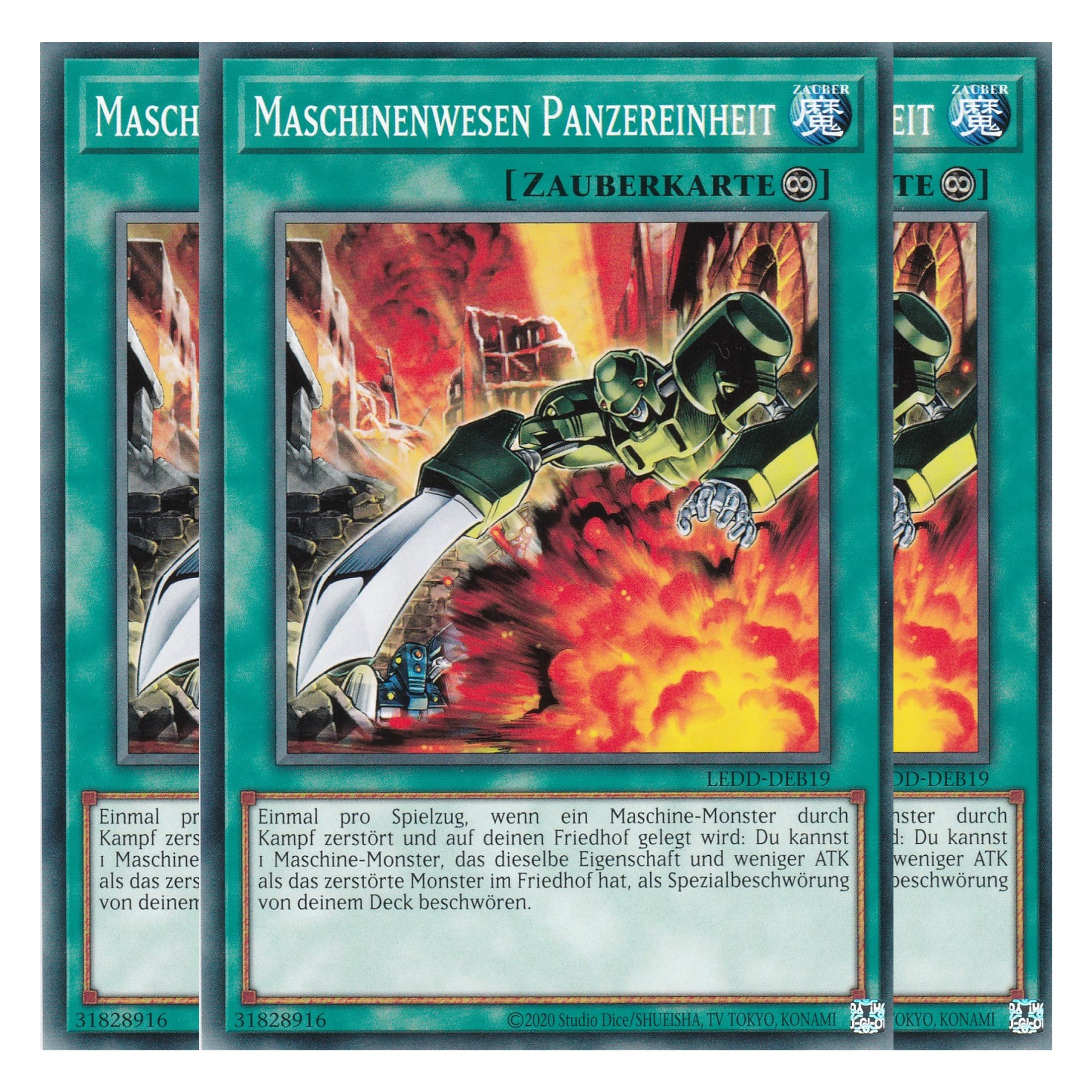 Maschinenwesen-Panzereinheit - LEDD-DEB19 - Common - Deutsch - 1. Auflage - Legendary Dragon Decks - Yu-Gi-Oh! - Playset (3 Kopien)