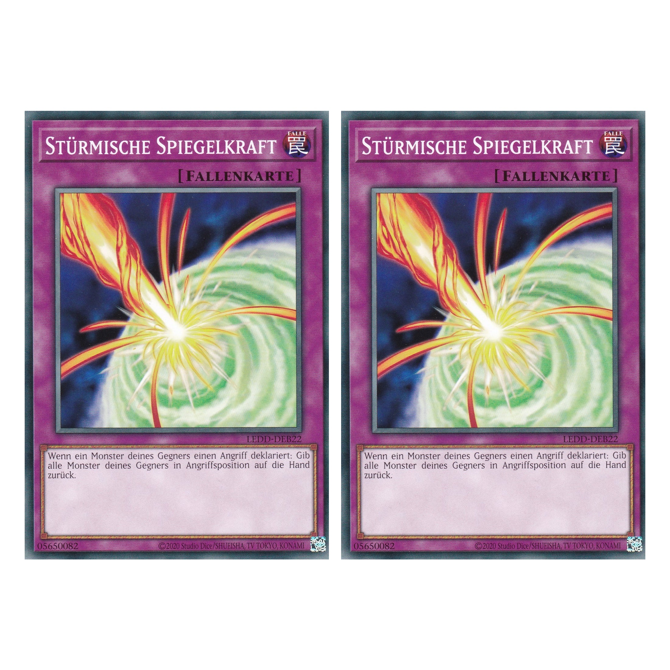 Stürmische Spiegelkraft - LEDD-DEB22 - Common - Deutsch - 1. Auflage - Legendary Dragon Decks - Yu-Gi-Oh! - Duo Set (2 Stück)