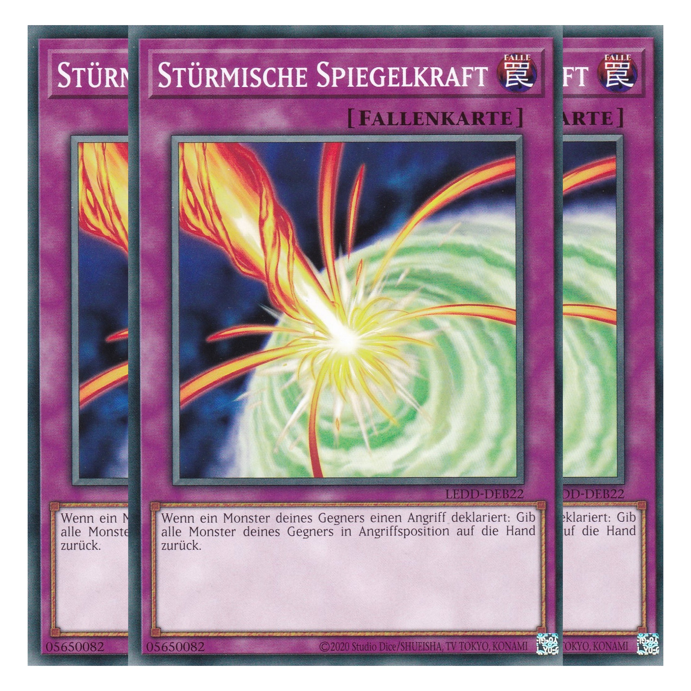 Stürmische Spiegelkraft - LEDD-DEB22 - Common - Deutsch - 1. Auflage - Legendary Dragon Decks - Yu-Gi-Oh! - Playset (3 Kopien)