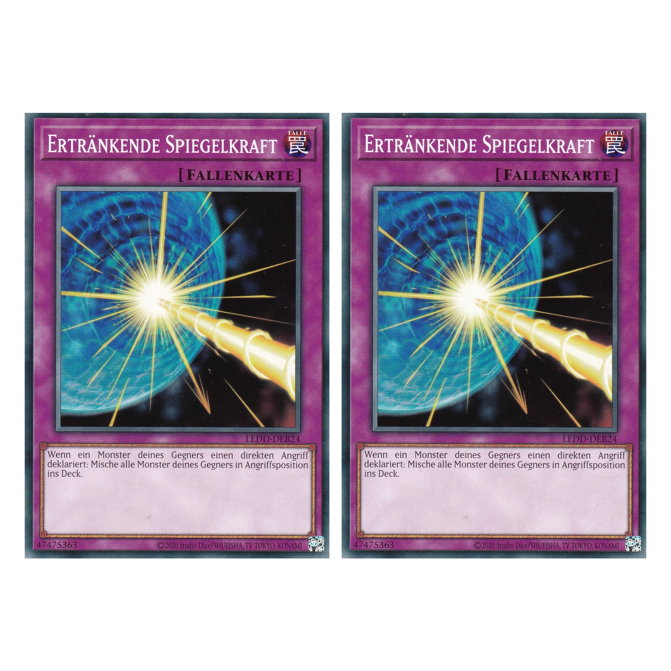 Ertränkende Spiegelkraft - LEDD-DEB24 - Common - Deutsch - 1. Auflage - Legendary Dragon Decks - Yu-Gi-Oh! - Duo Set (2 Stück)