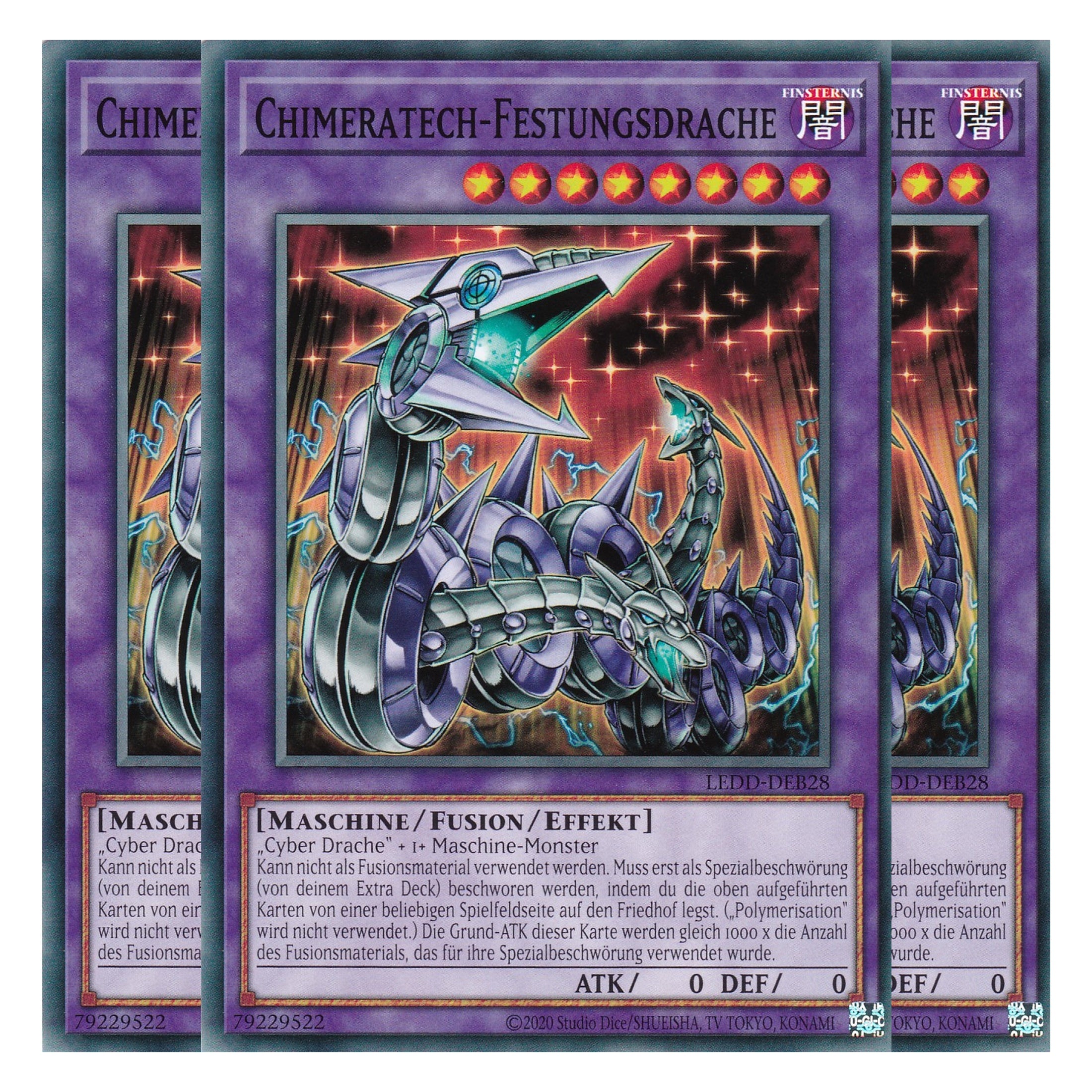 Chimeratech-Festungsdrache - LEDD-DEB28 - Common - Deutsch - 1. Auflage - Legendary Dragon Decks - Yu-Gi-Oh! - Playset (3 Kopien)