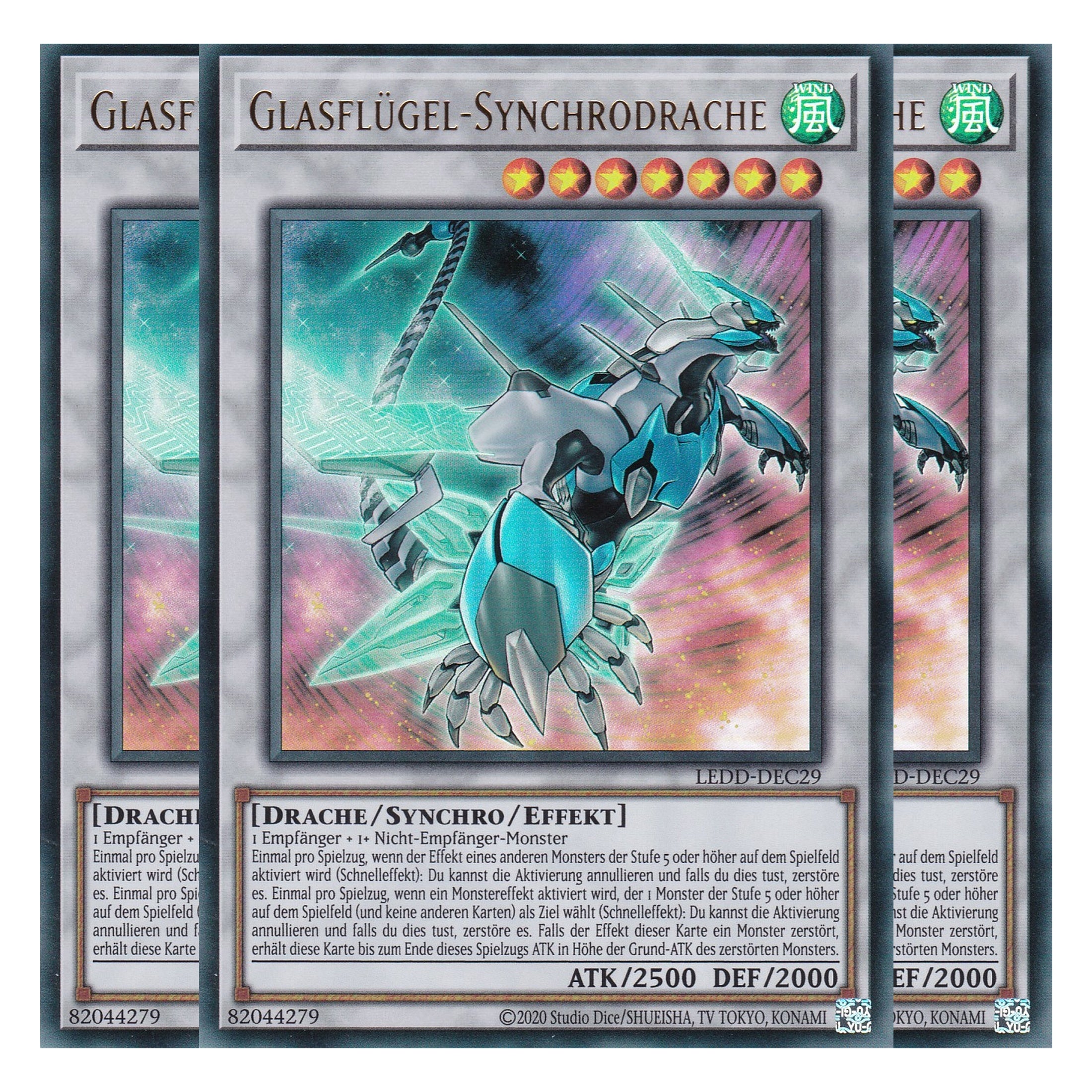 Glasflügel-Synchrodrache - LEDD-DEC29 - Ultra Rare - Deutsch - 1. Auflage - Legendary Dragon Decks - Yu-Gi-Oh! - Playset (3 Kopien)