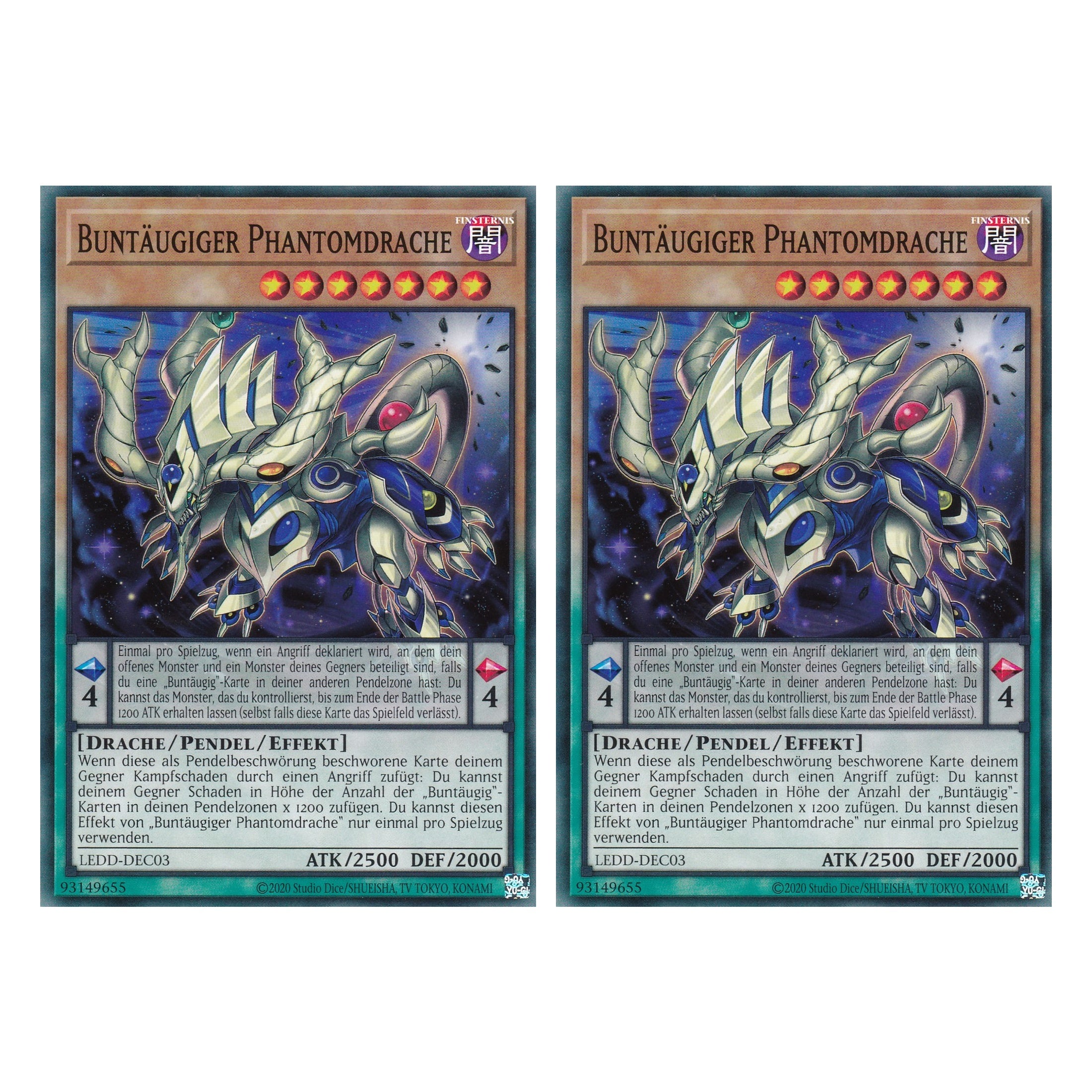Buntäugiger Phantomdrache - LEDD-DEC03 - Common - Deutsch - 1. Auflage - Legendary Dragon Decks - Yu-Gi-Oh! - Duo Set (2 Stück)