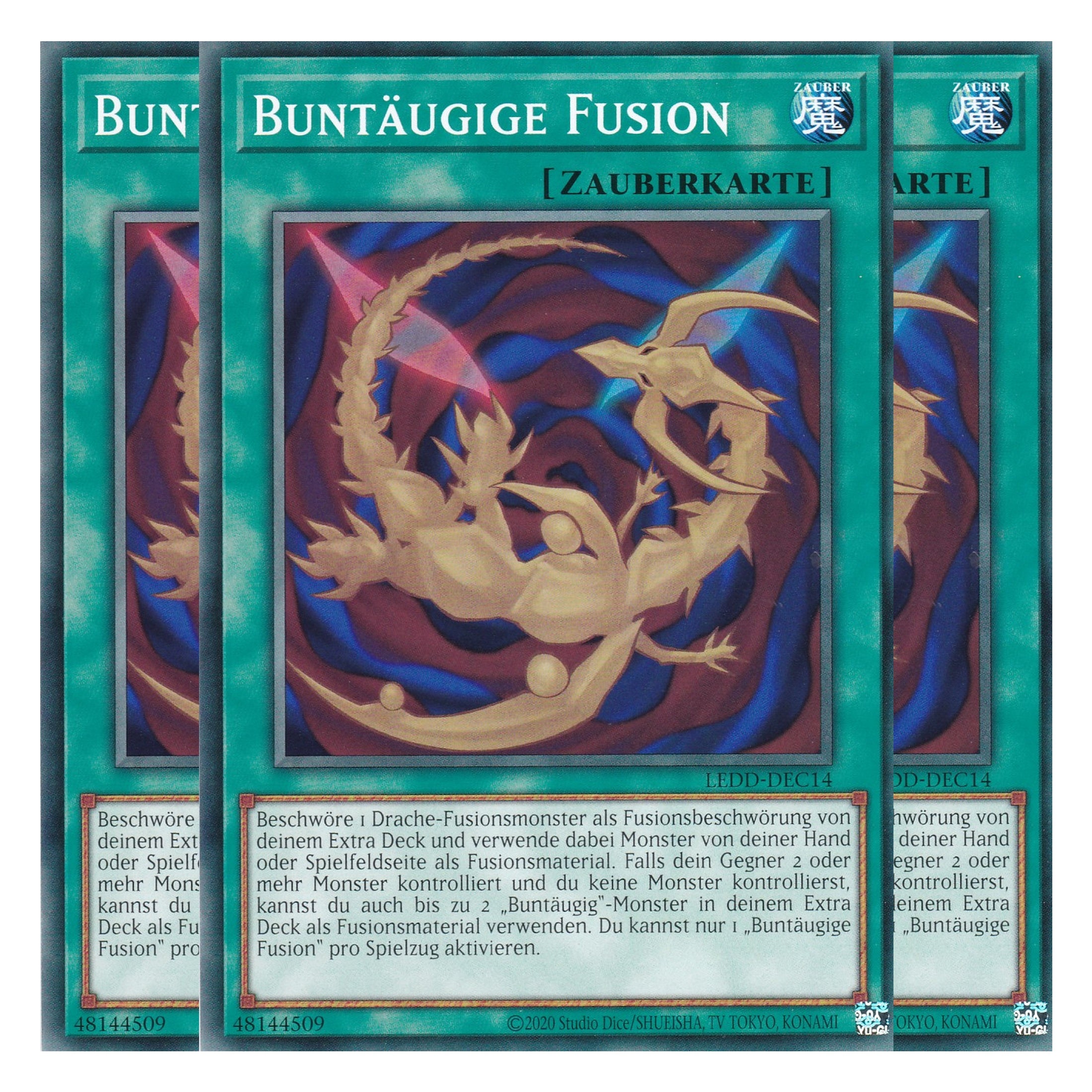 Buntäugige Fusion - LEDD-DEC14 - Common - Deutsch - 1. Auflage - Legendary Dragon Decks - Yu-Gi-Oh! - Playset (3 Kopien)
