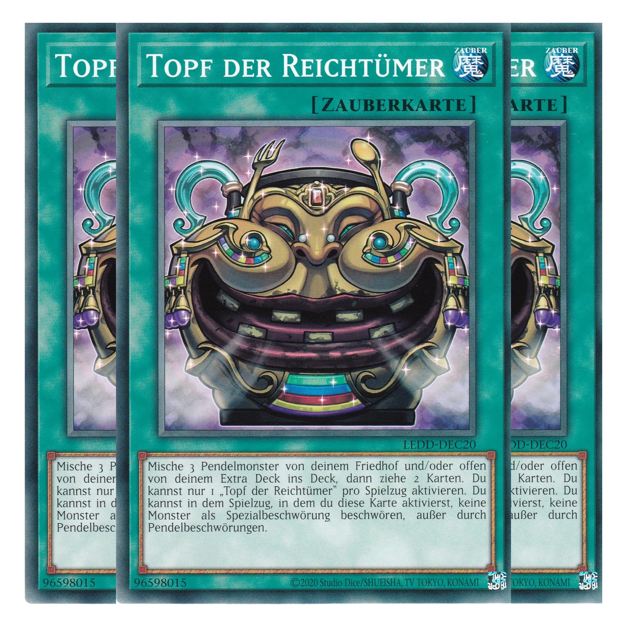 Topf der Reichtümer - LEDD-DEC20 - Common - Deutsch - 1. Auflage - Legendary Dragon Decks - Yu-Gi-Oh! - Playset (3 Kopien)