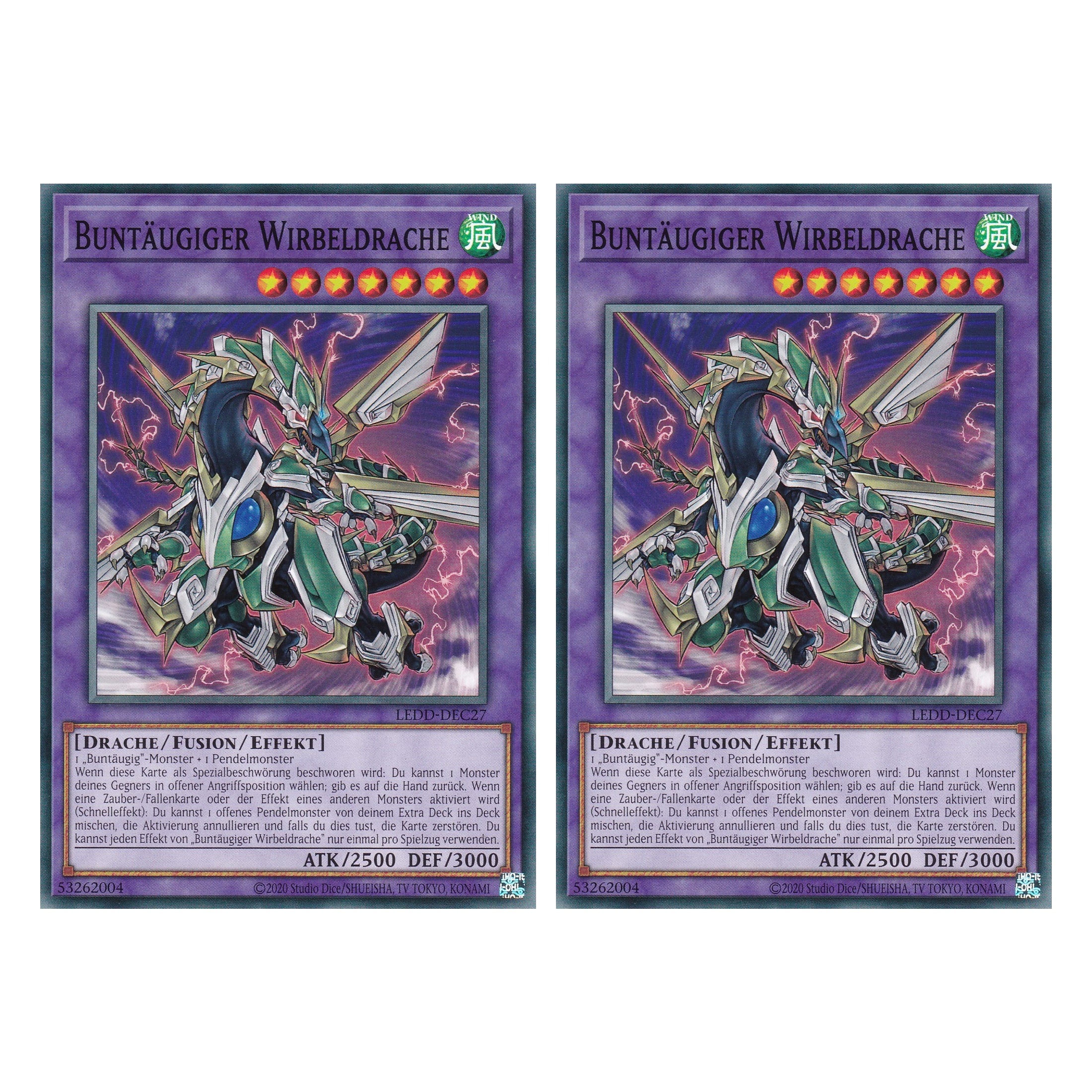 Buntäugiger Wirbeldrache - LEDD-DEC27 - Common - Deutsch - 1. Auflage - Legendary Dragon Decks - Yu-Gi-Oh! - Duo Set (2 Stück)