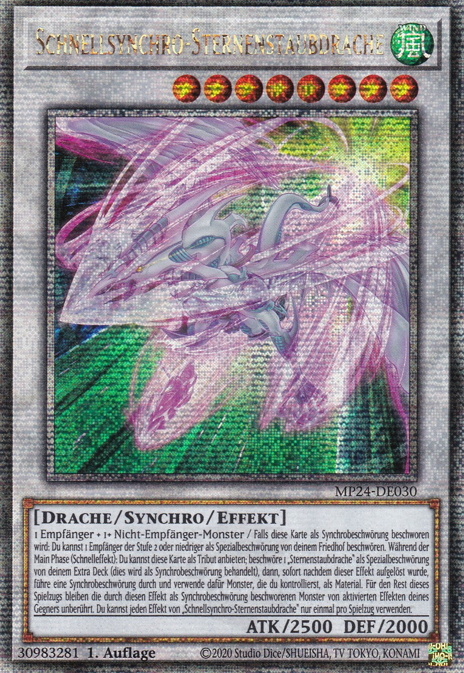Schnellsynchro-Sternenstaubdrache - MP24-DE030 - Quarter Century Secret Rare - Deutsch - 1. Auflage - 25th Anniversary Tin: Dueling Mirrores