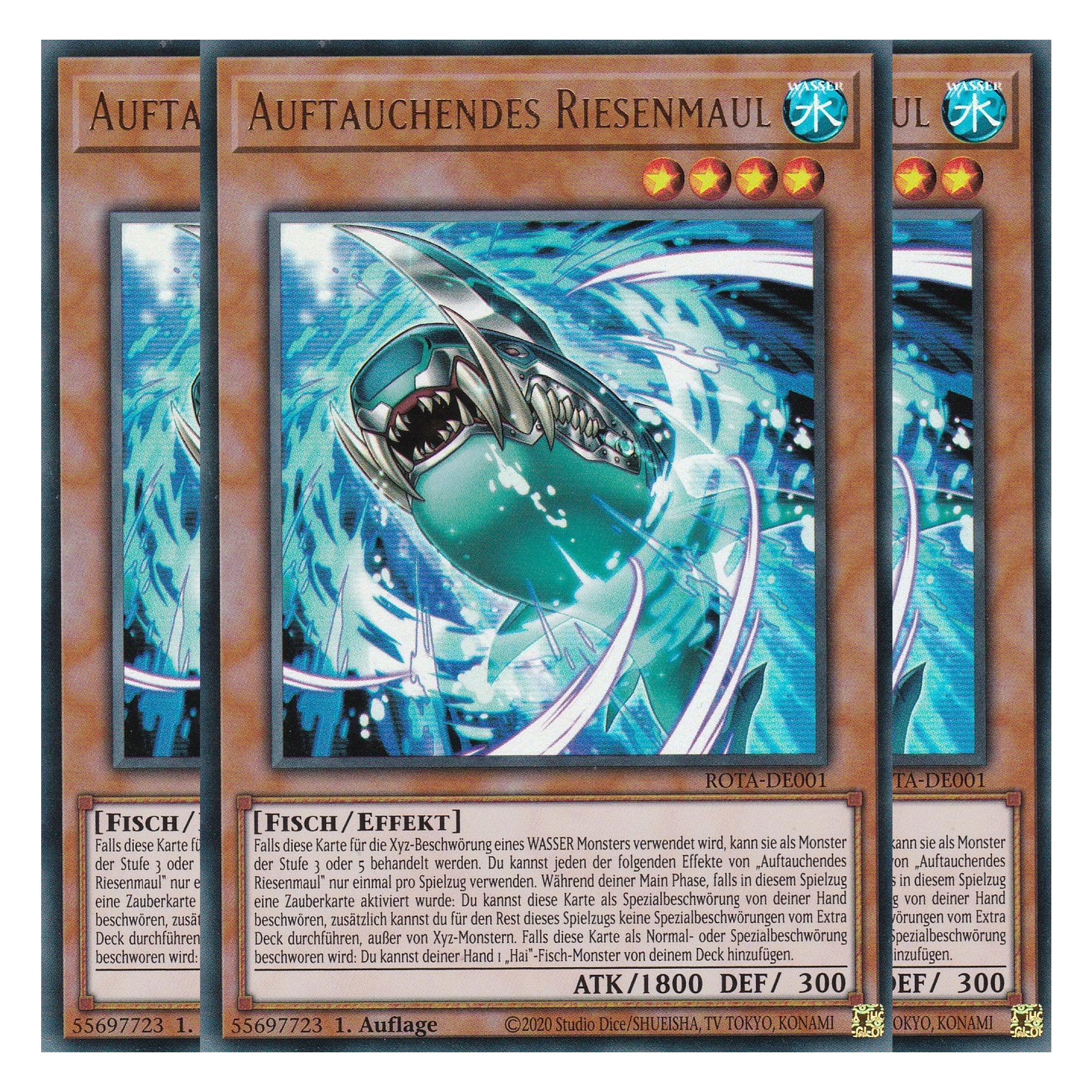 Auftauchendes Riesenmaul - ROTA-DE001 - Ultra Rare - Deutsch - 1. Auflage - Rage of the Abyss - Playset (3 Kopien) - Yu-Gi-Oh!