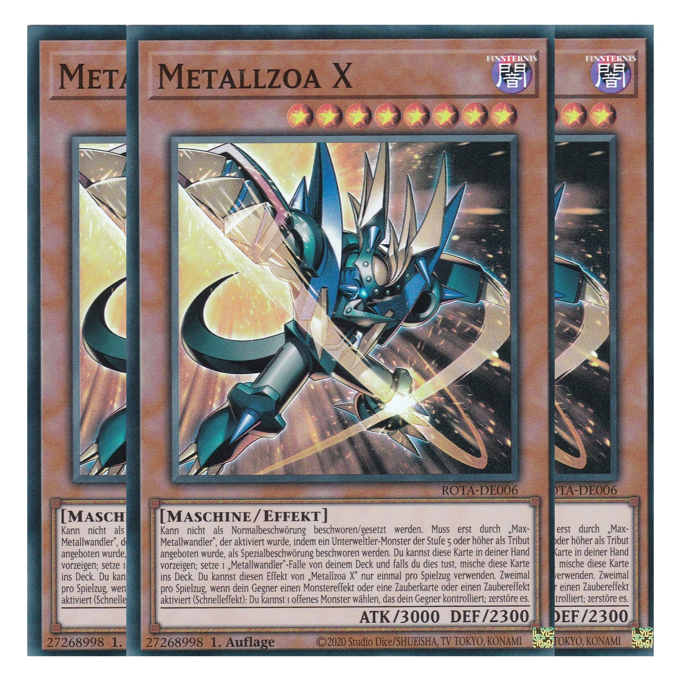 Metallzoa X - ROTA-DE006 - Super Rare - Deutsch - 1. Auflage - Rage of the Abyss - Playset (3 Kopien) - Yu-Gi-Oh!