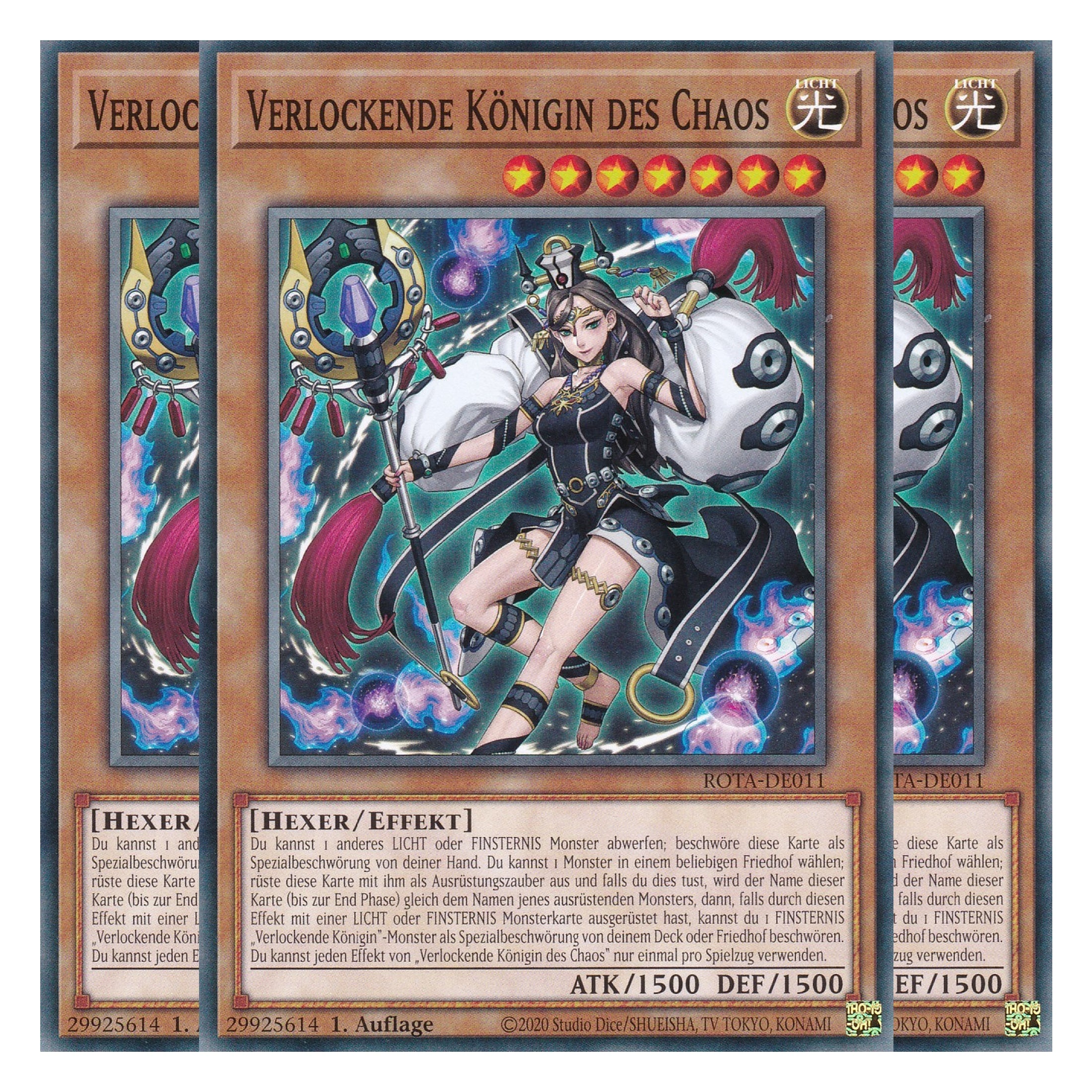 Verlockende Königin des Chaos - ROTA-DE011 - Common - Deutsch - 1. Auflage - Rage of the Abyss - Playset (3 Kopien) - Yu-Gi-Oh!