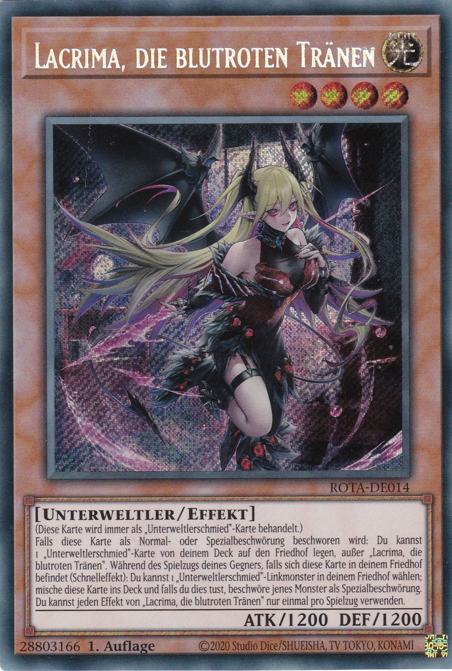 Lacrima, die blutroten Tränen - ROTA-DE014 - Secret Rare - Deutsch - 1. Auflage - Rage of the Abyss